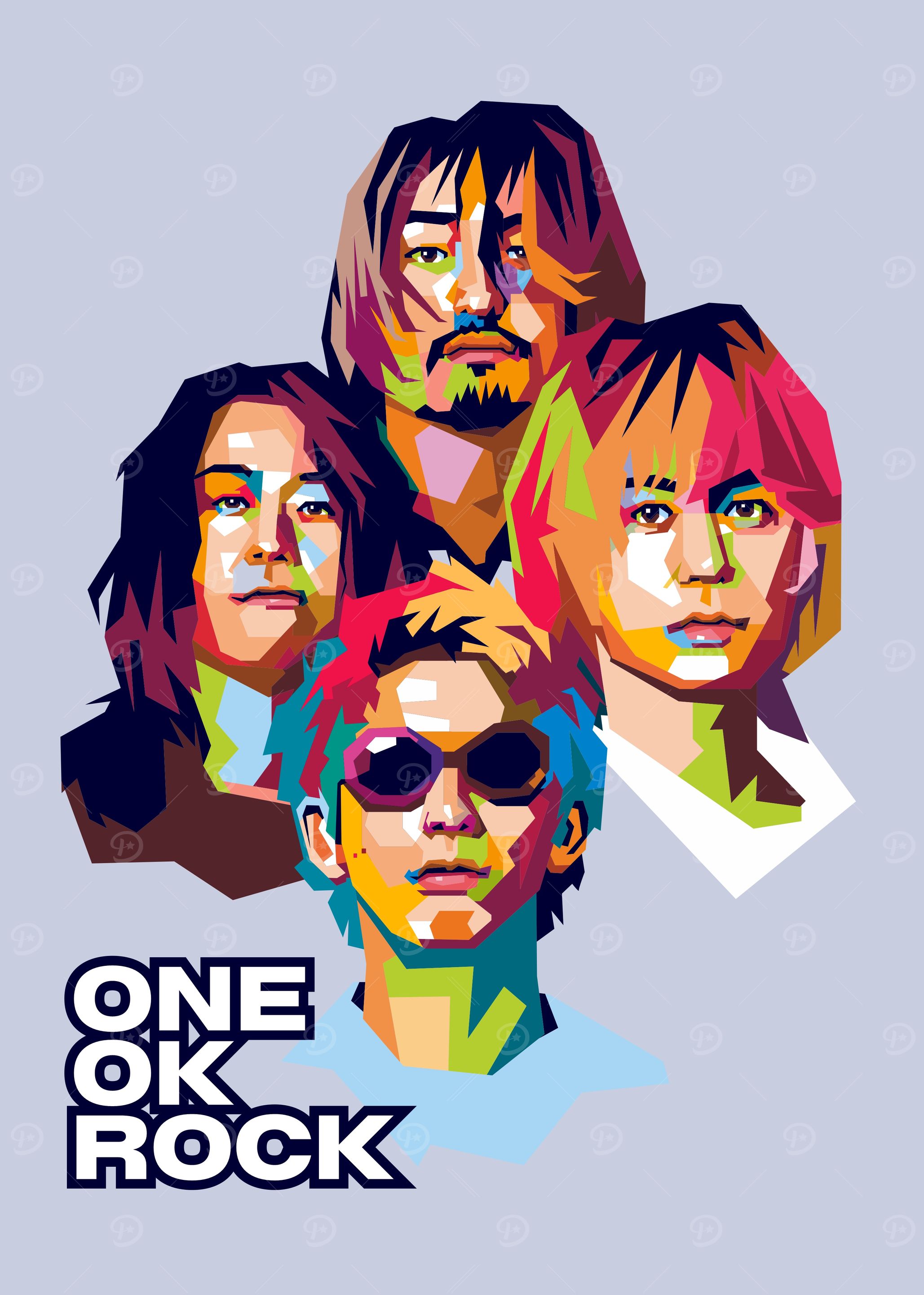 One Ok Rock Band Portrait' Poster, picture, metal print, paint by