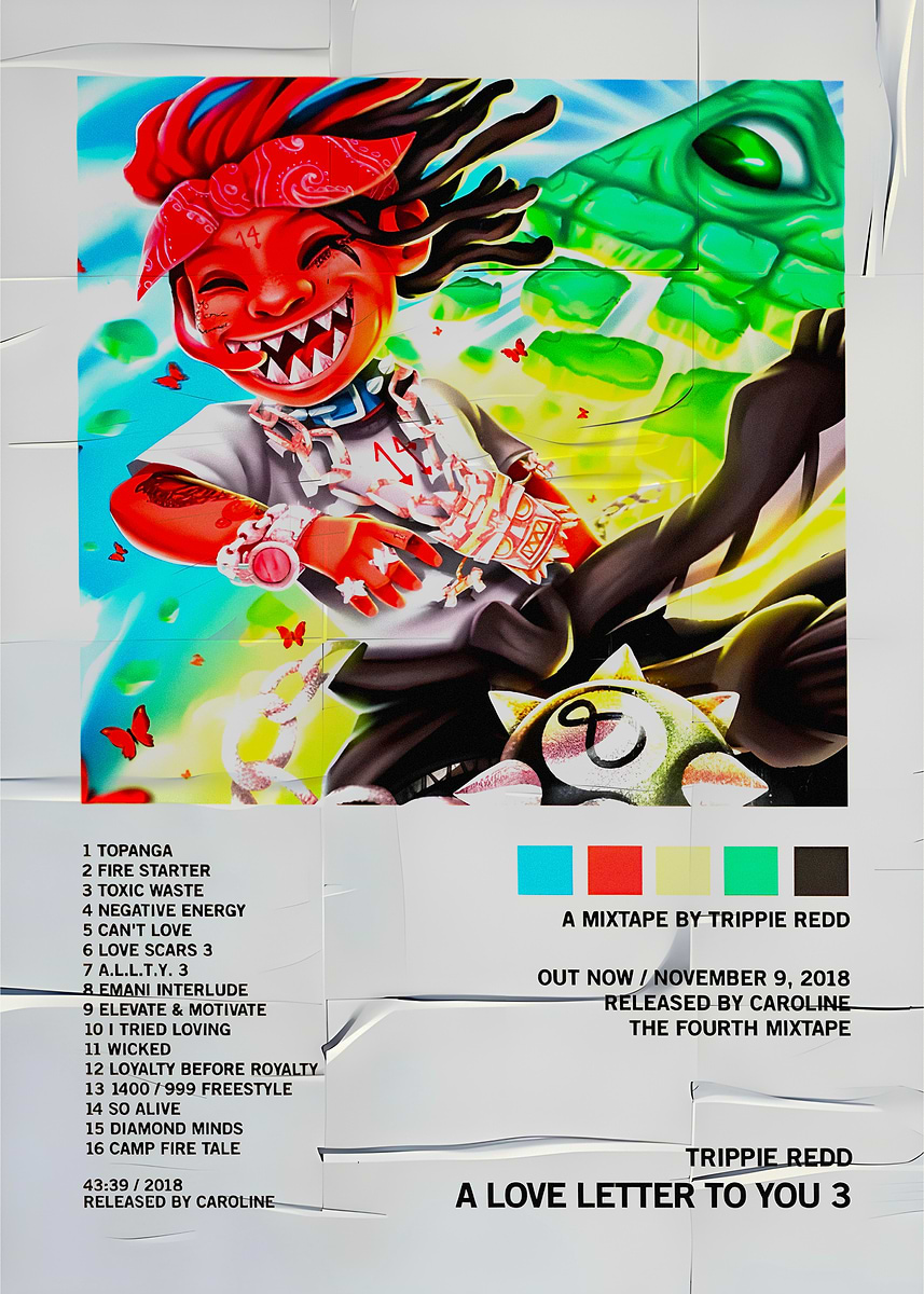 Trippie Redd - A Love Letter To You 3' Poster, picture, metal