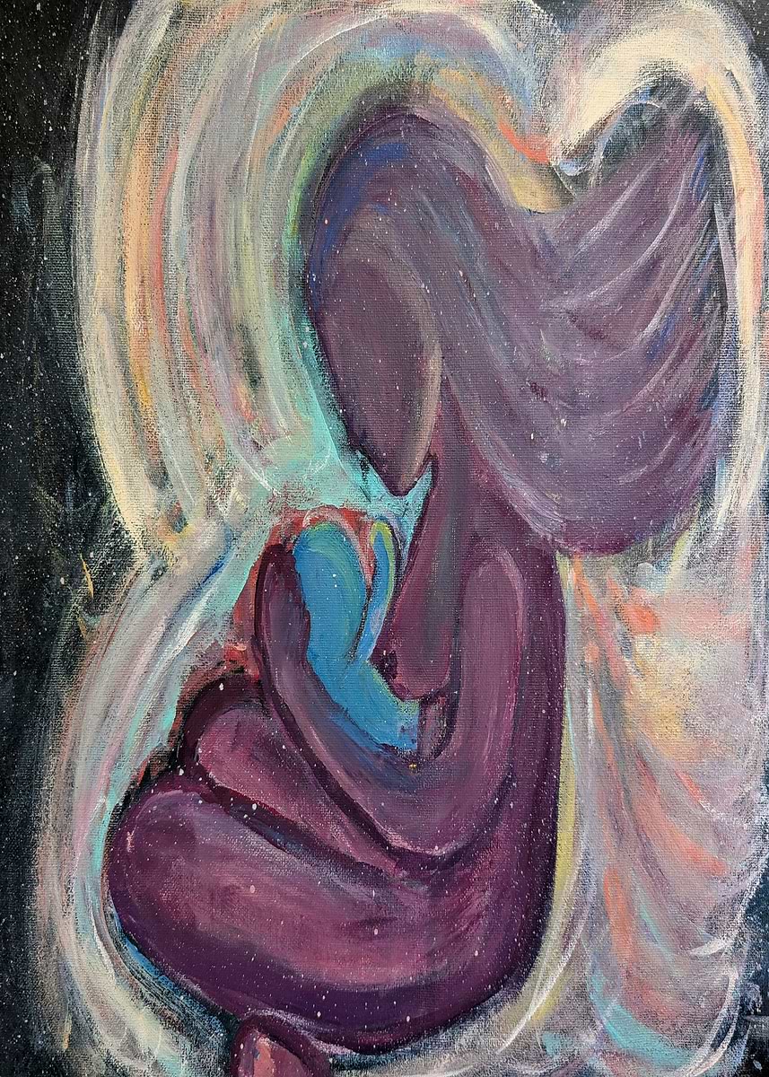 'Mother and Child Abstract Painting' Poster, picture, metal print ...