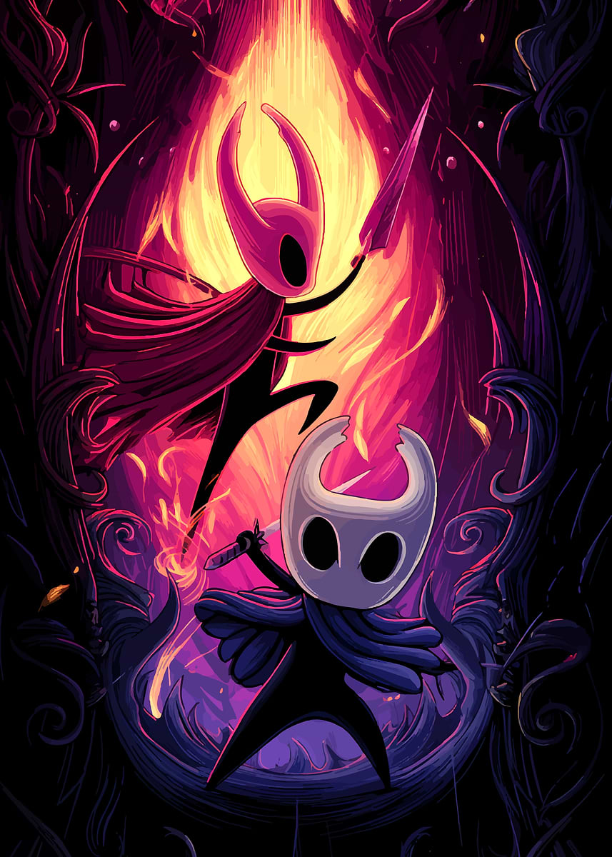 Hollow Knight: Hornet and The Knight' Poster, picture, metal print