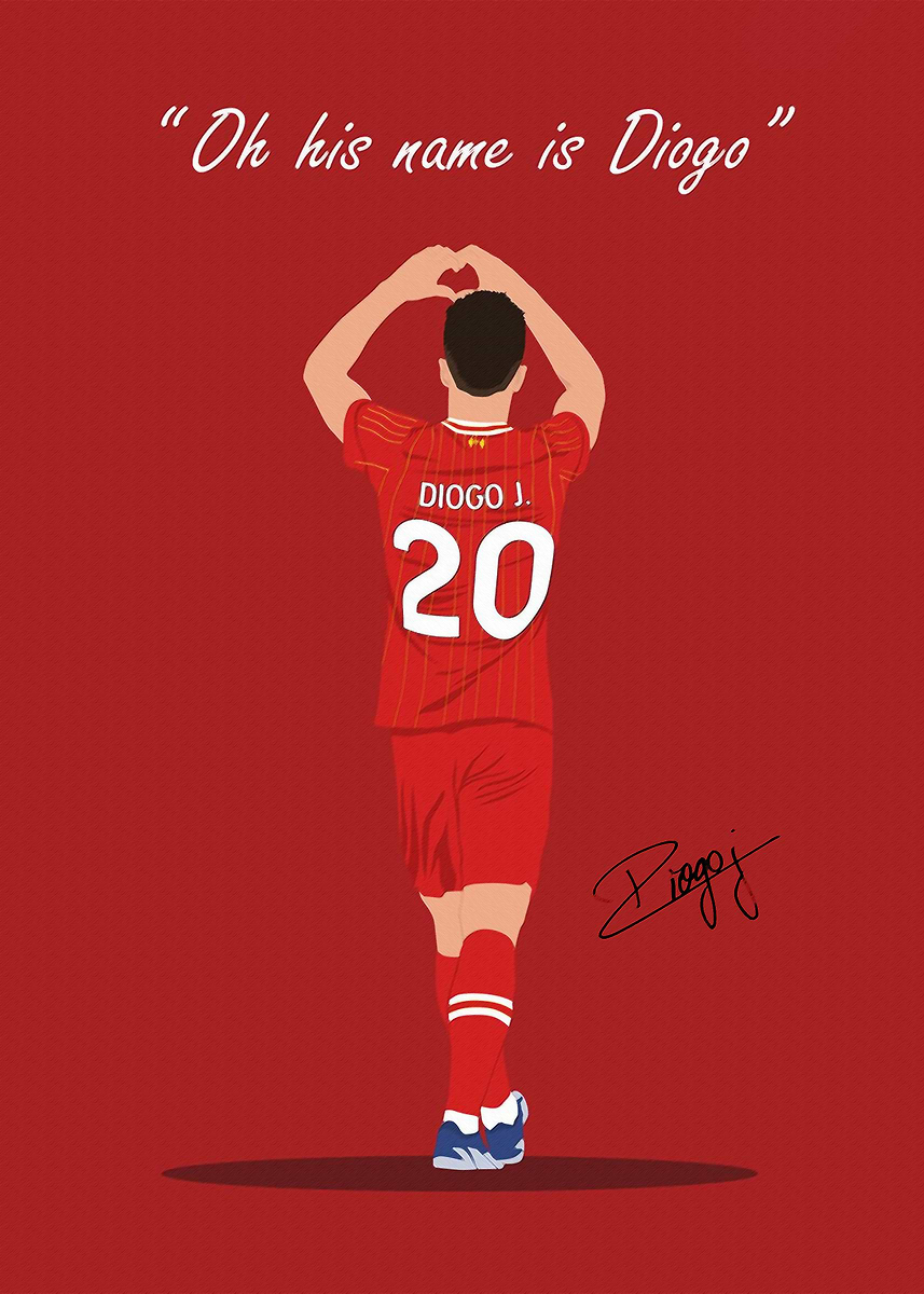 Diogo Jota Illustration' Poster, picture, metal print, paint by