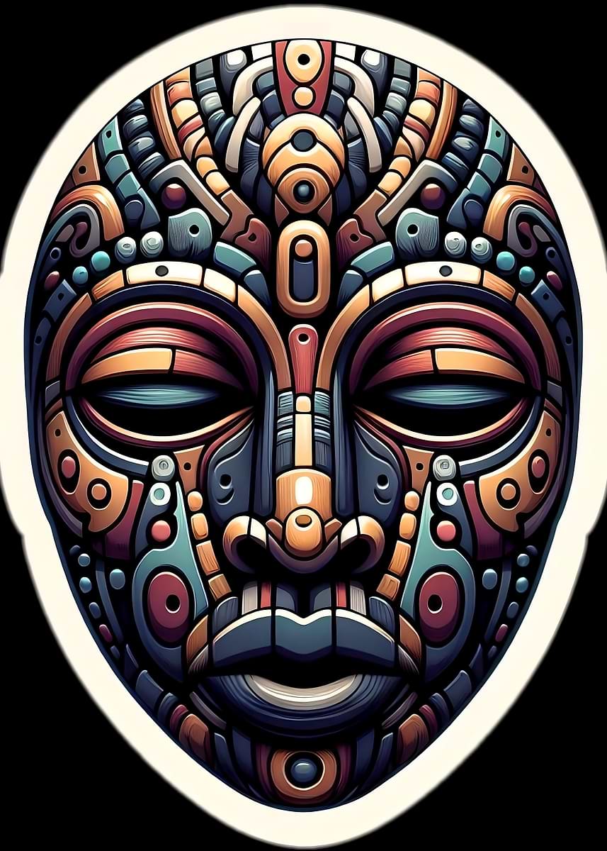 'Abstract Mask with Intricate Details' Poster, picture, metal print ...