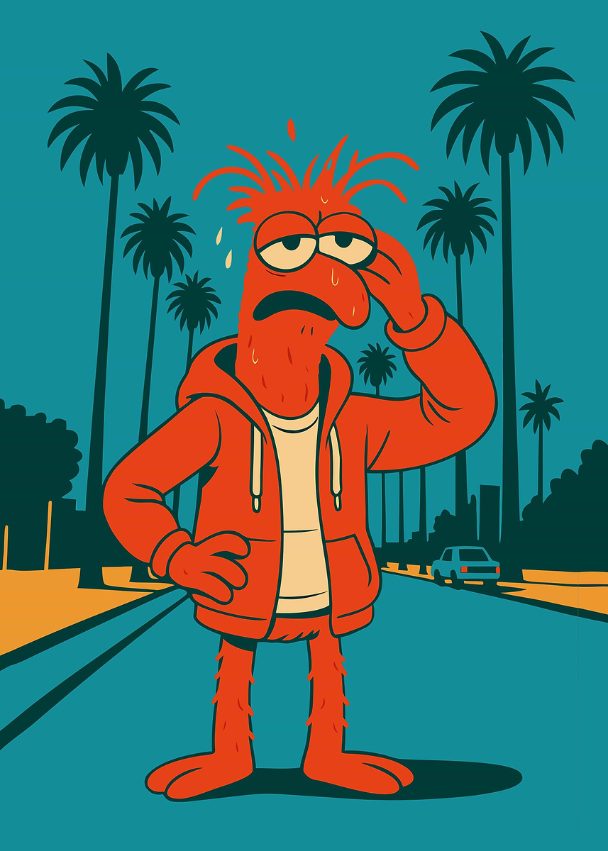 'Sweaty Muppet in Los Angeles' Poster, picture, metal print, paint by ...
