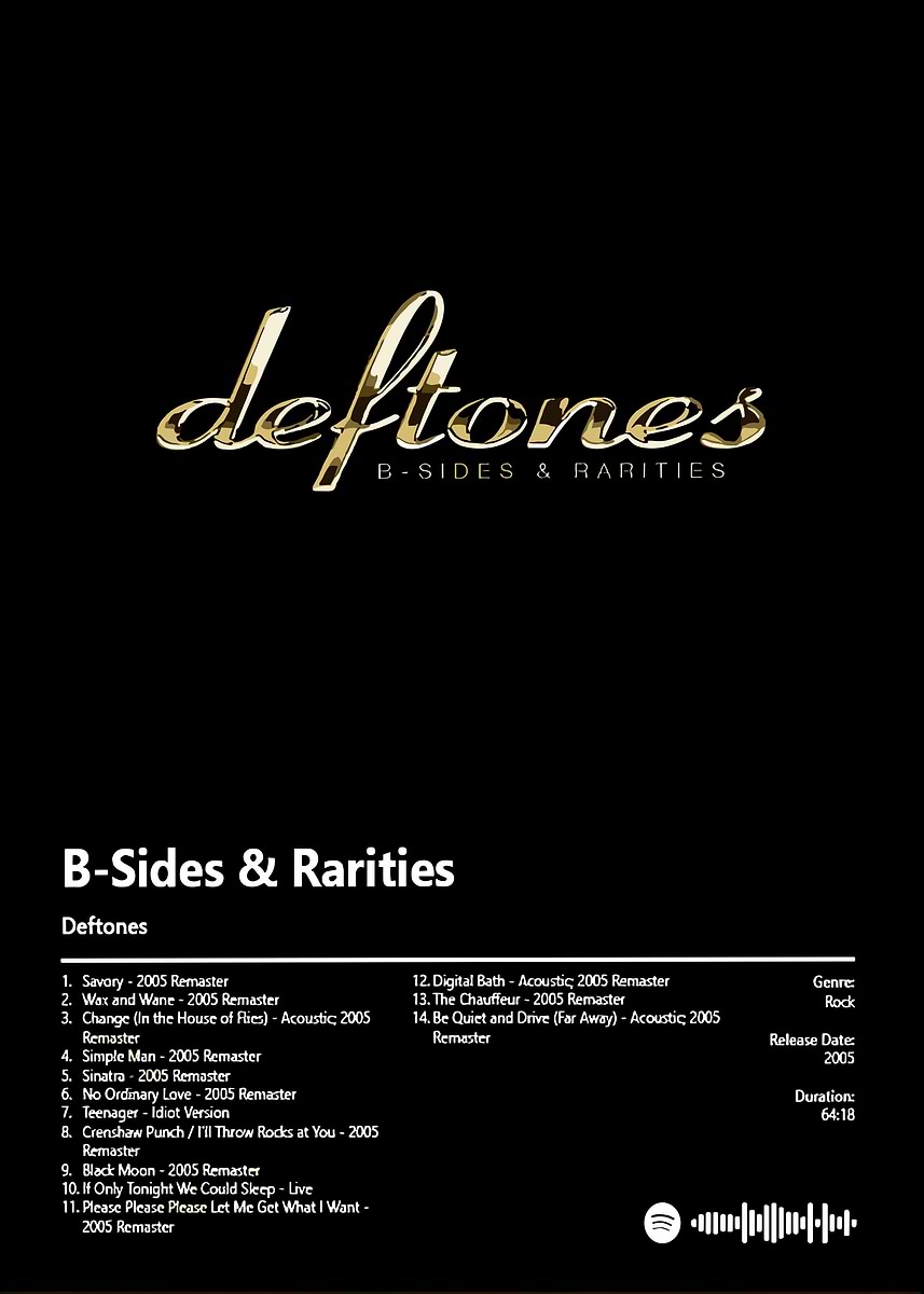 Deftones B-Sides & Rarities Album Cover' Poster, picture, metal