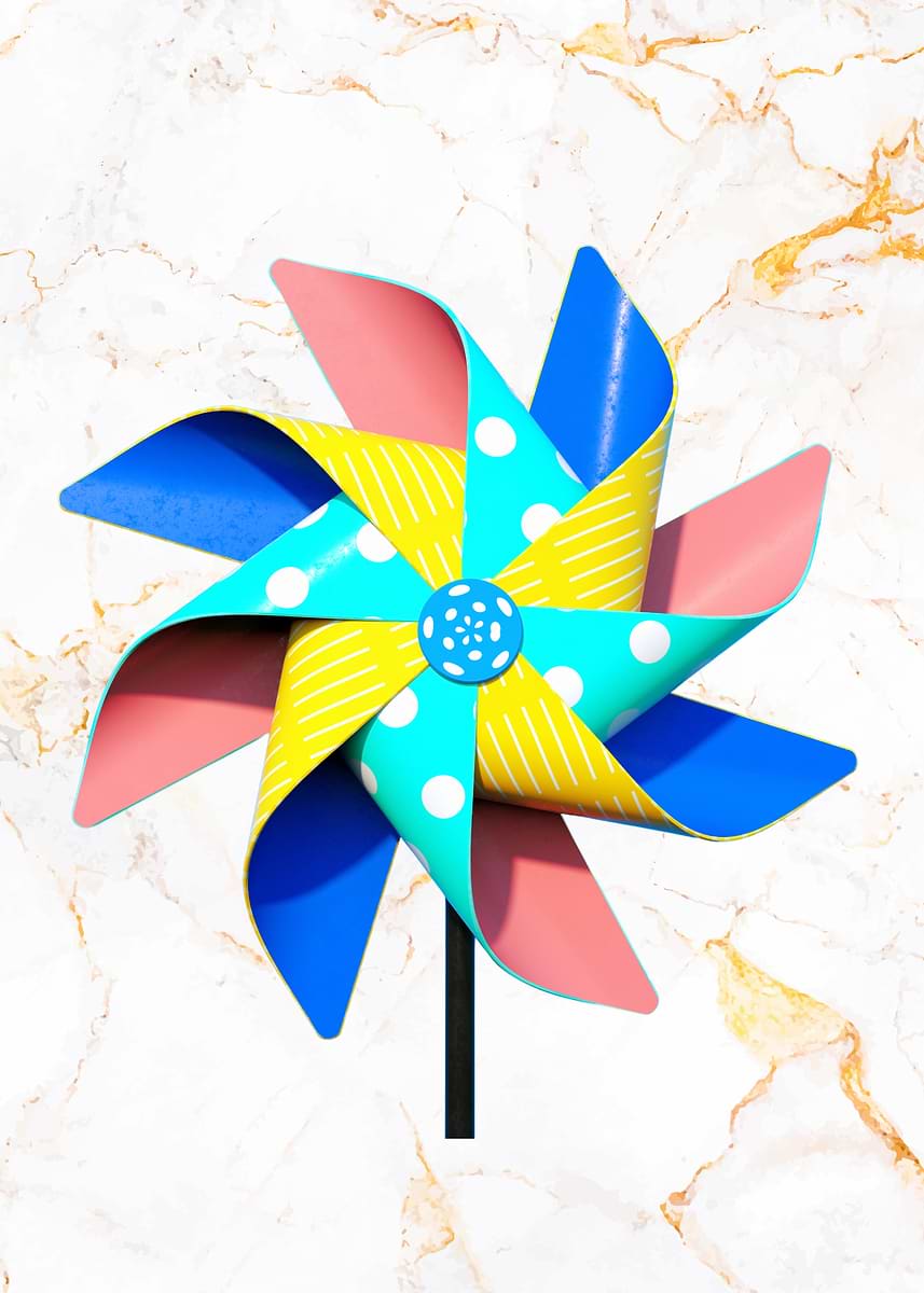 Colorful Powder Pinwheel 'Colorful Pinwheel on Marble Background' Poster, picture, metal print ...