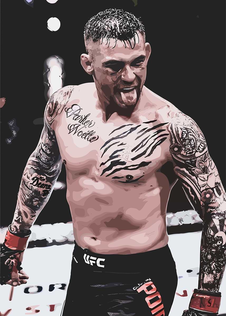 Dustin Poirier UFC Fighter Portrait' Poster, picture, metal print