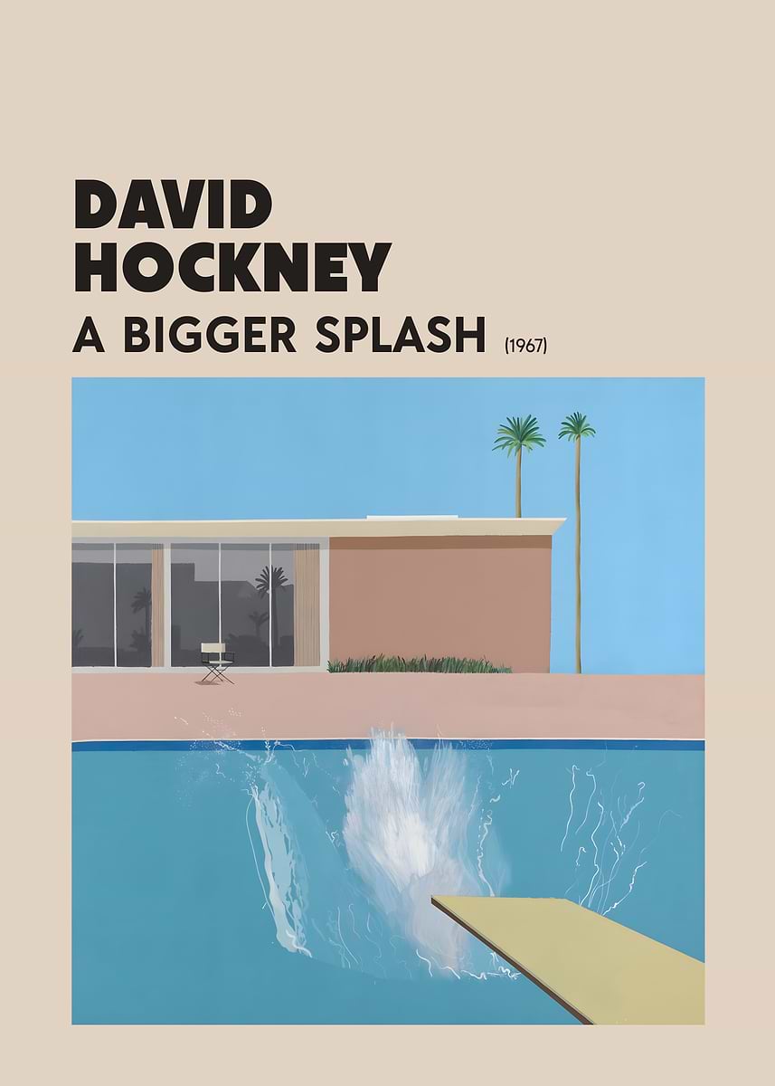 David Hockney: A Bigger Splash (1967)' Poster, picture, metal