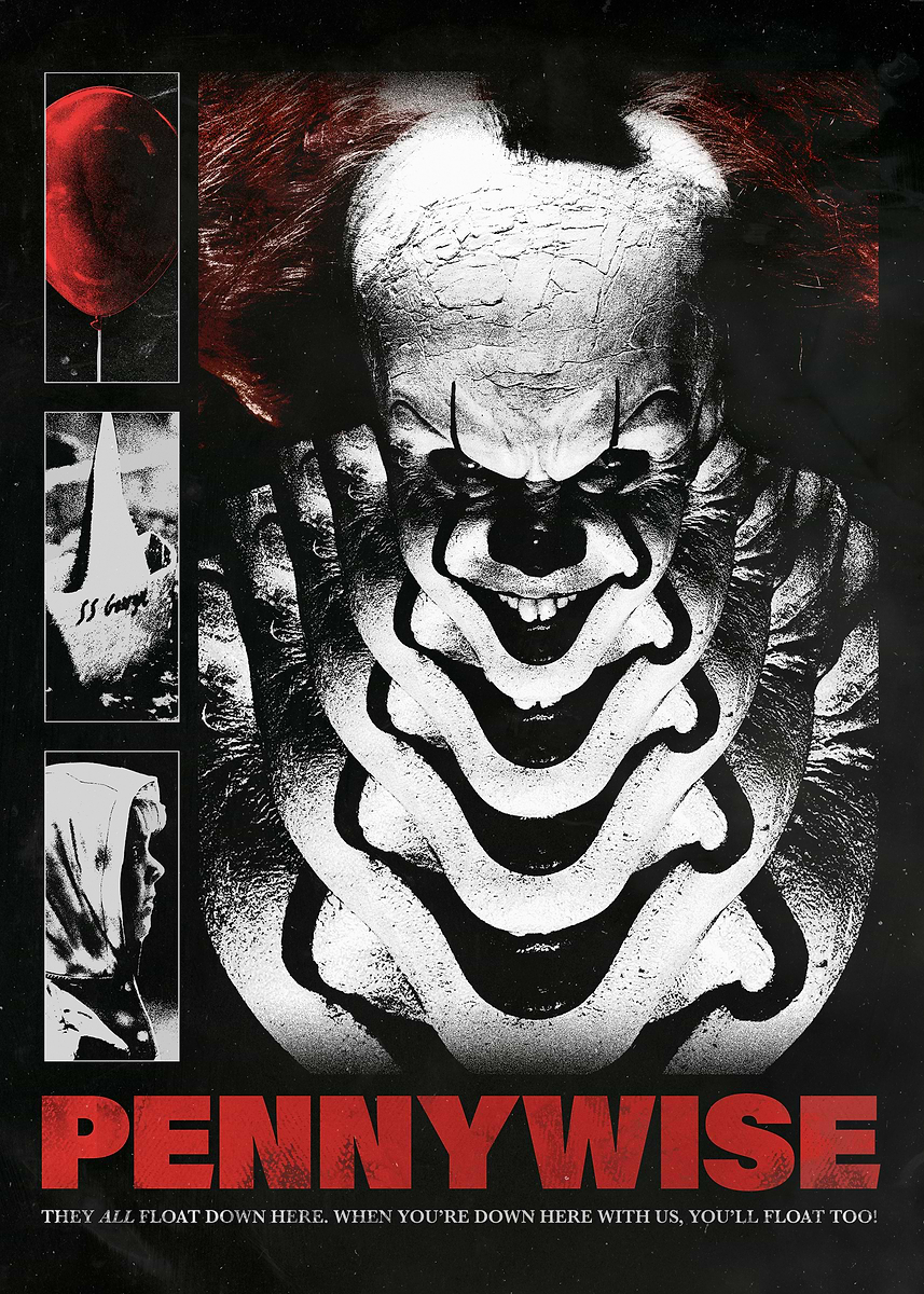 'IT Pennywise: They All Float Down Here' Poster, picture, metal print ...