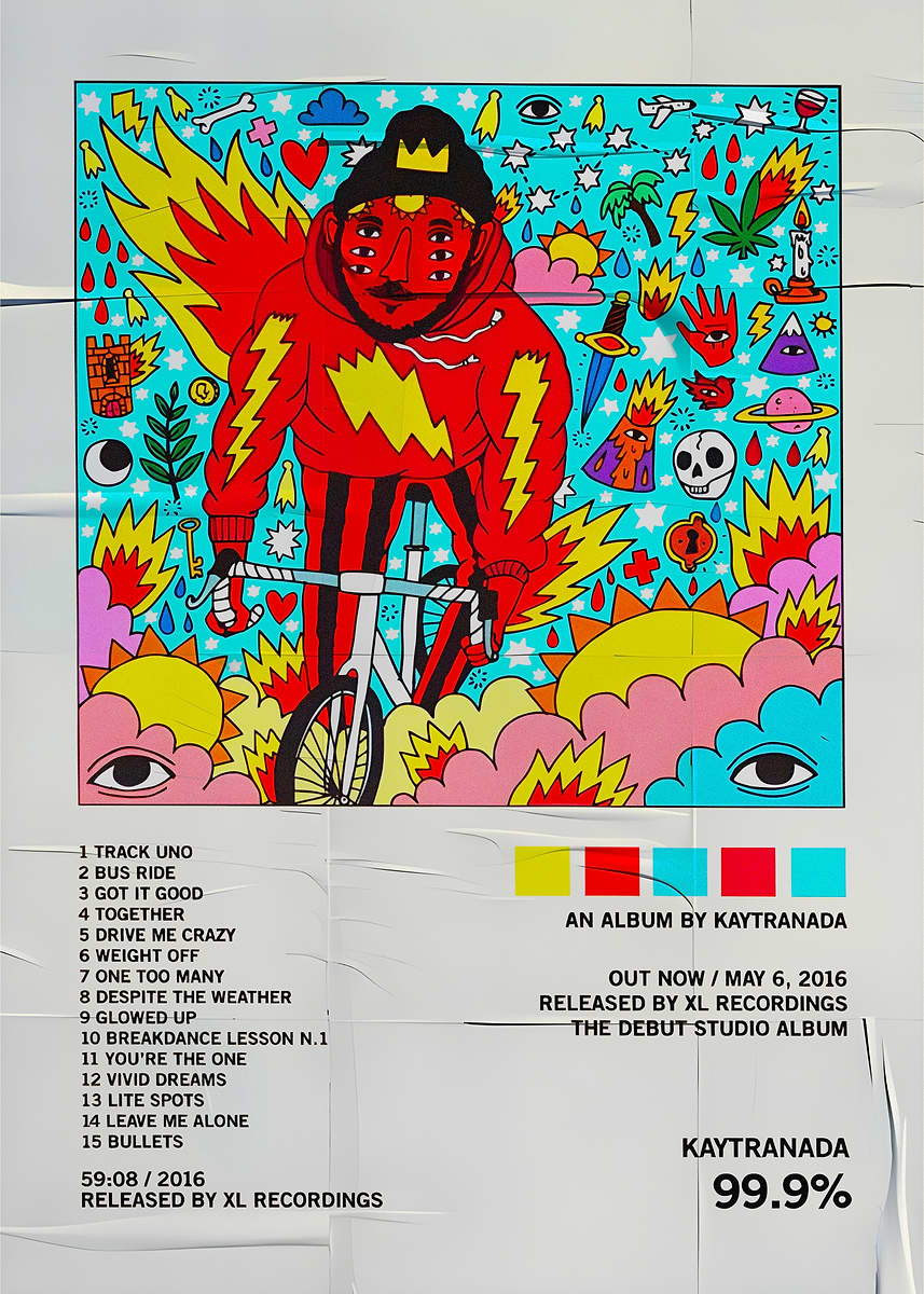 Kaytranada 99.9% Album Cover Art' Poster, picture, metal print