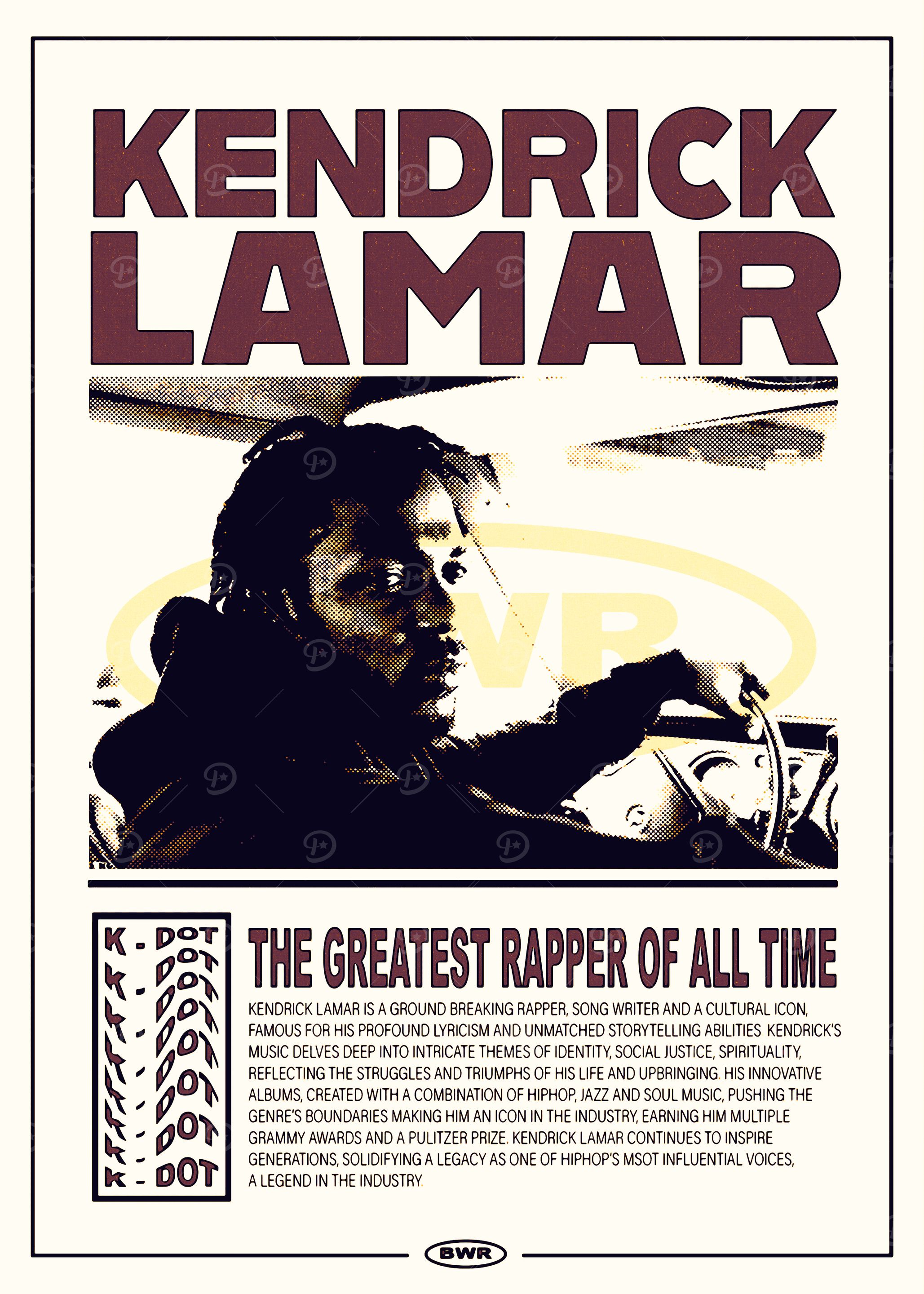 Kendrick Lamar: The Greatest Rapper of All Time' Poster, picture
