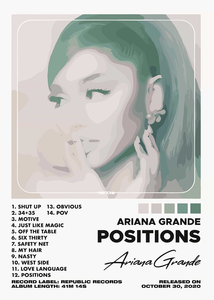 Ariana Grande Positions Album Cover' Poster, picture, metal print