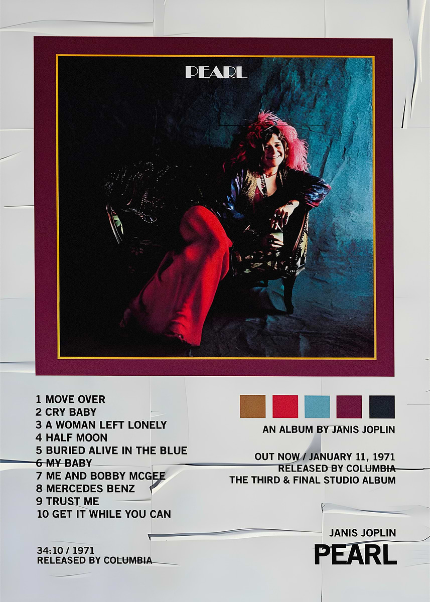 Janis Joplin Pearl Album Cover Poster' Poster, picture, metal Janis Joplin Pearl Album Cover Poster' Poster, picture, metal