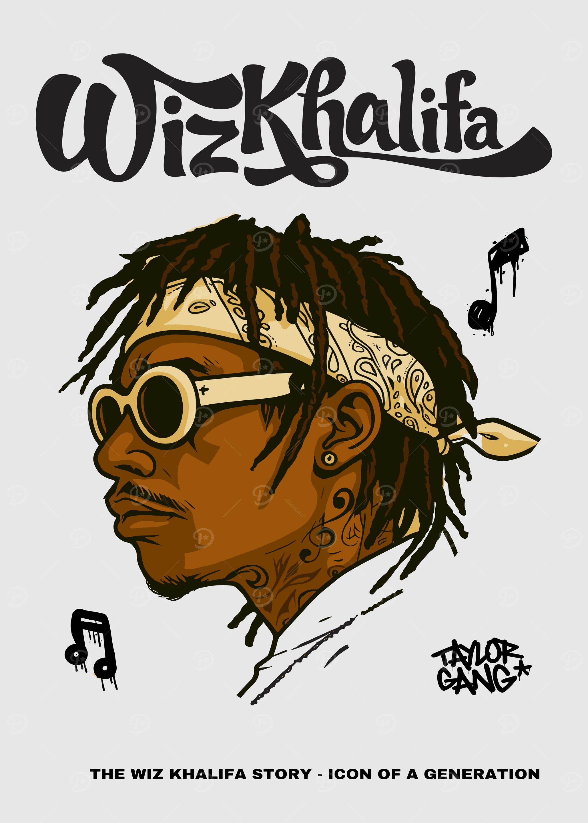Wiz Khalifa ' Poster, picture, metal print, paint by KRATOSS