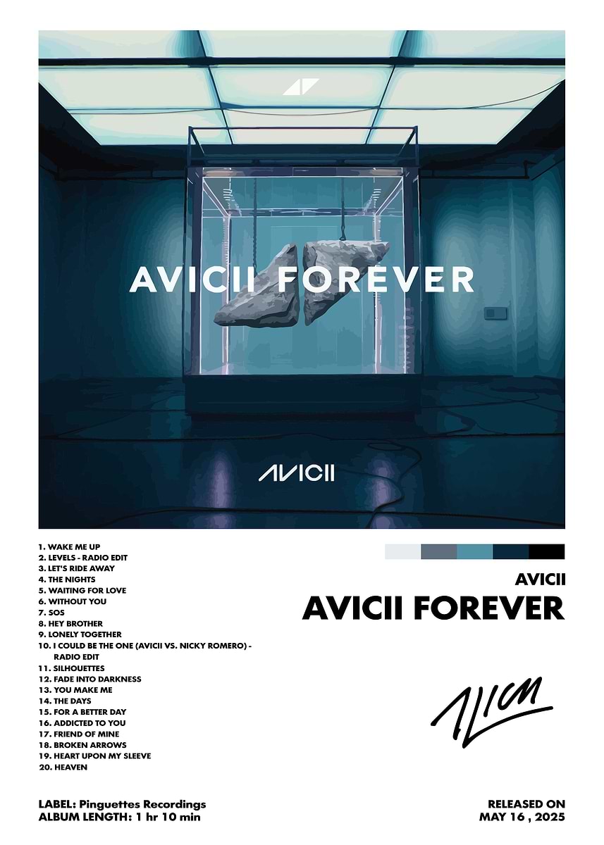 Avicii Avicii Forever' Poster, picture, metal print, paint by