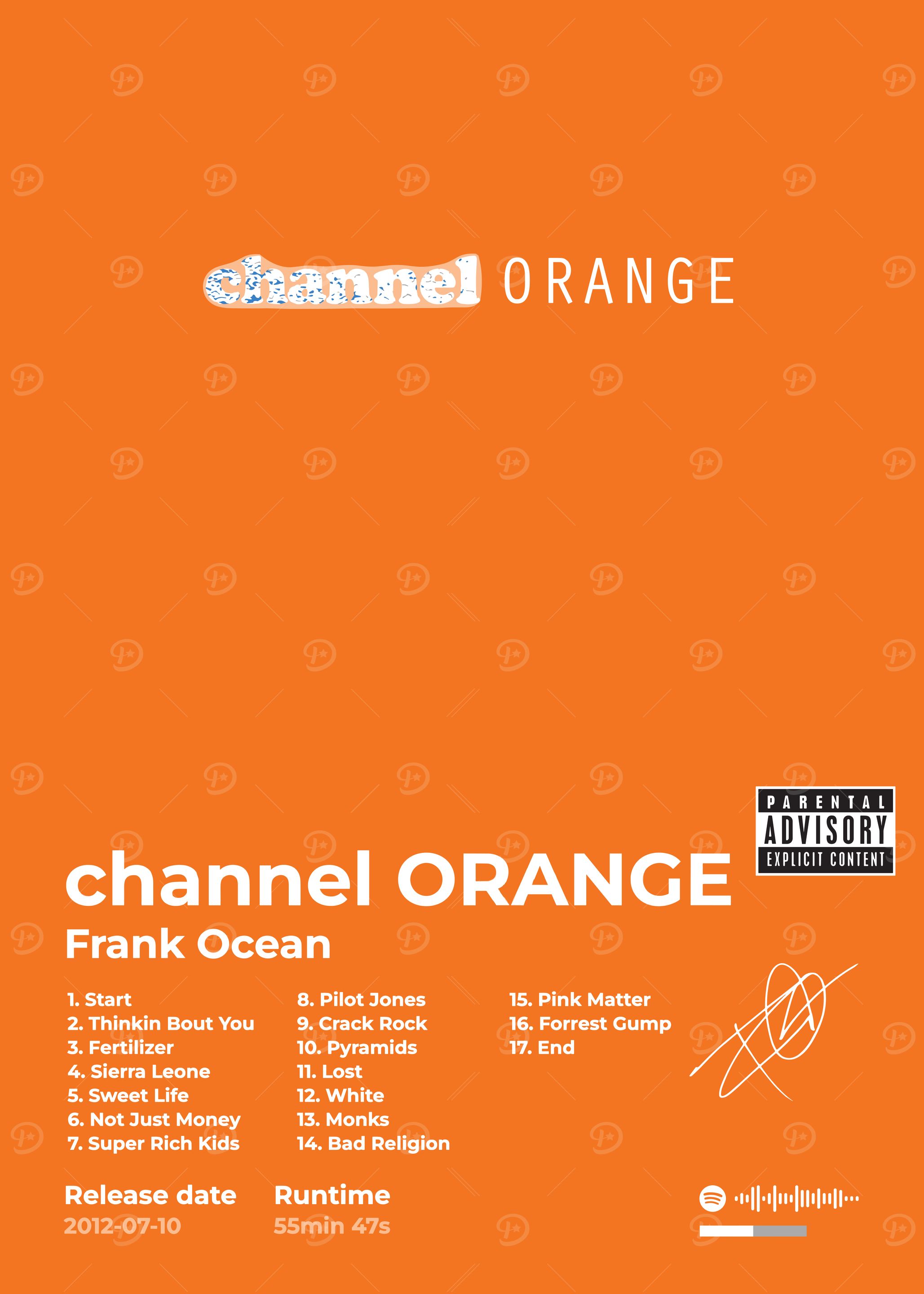 Frank Ocean - Channel Orange Album' Poster, picture, metal print