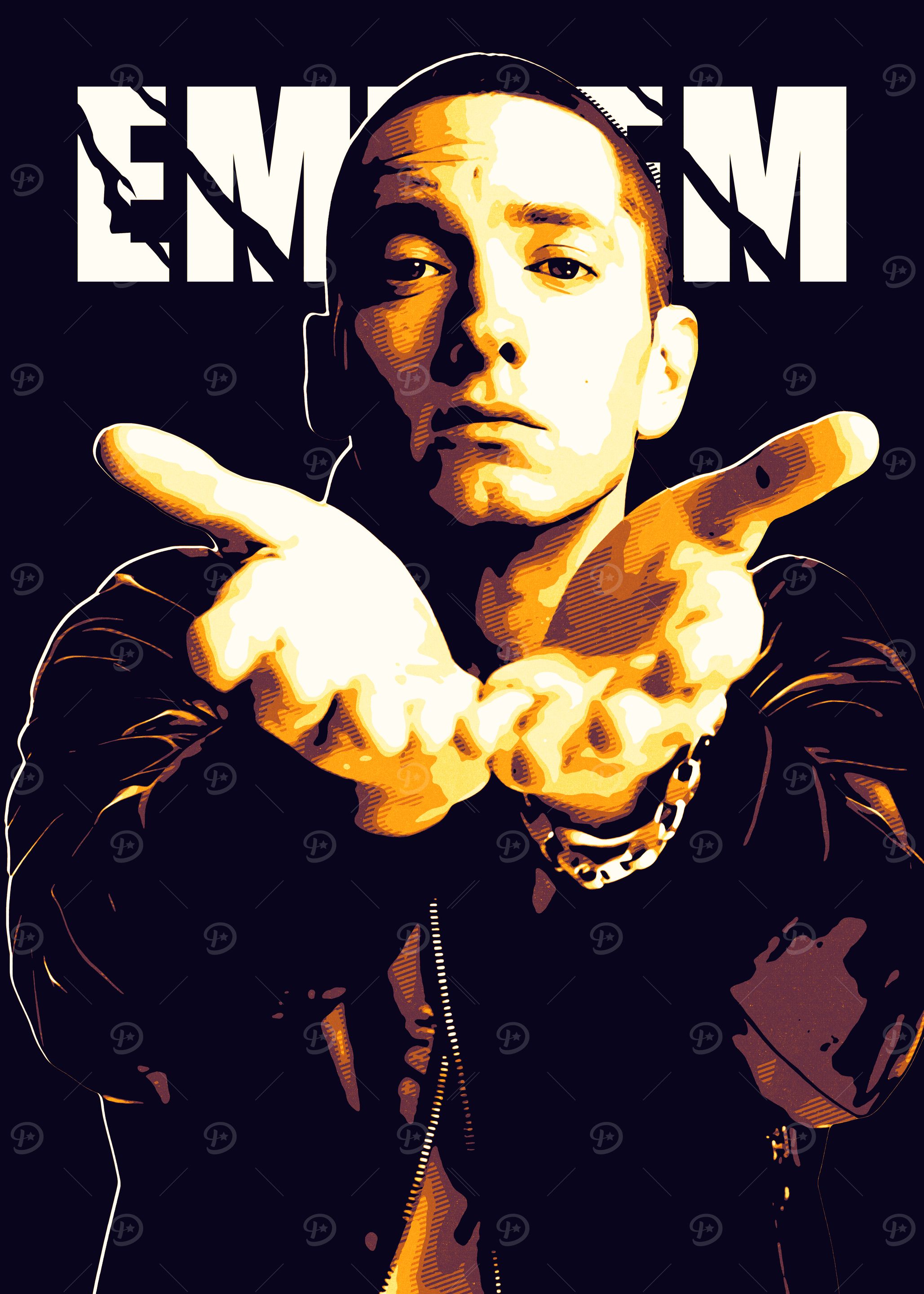 Eminem Portrait Art' Poster, picture, metal print, paint by ron