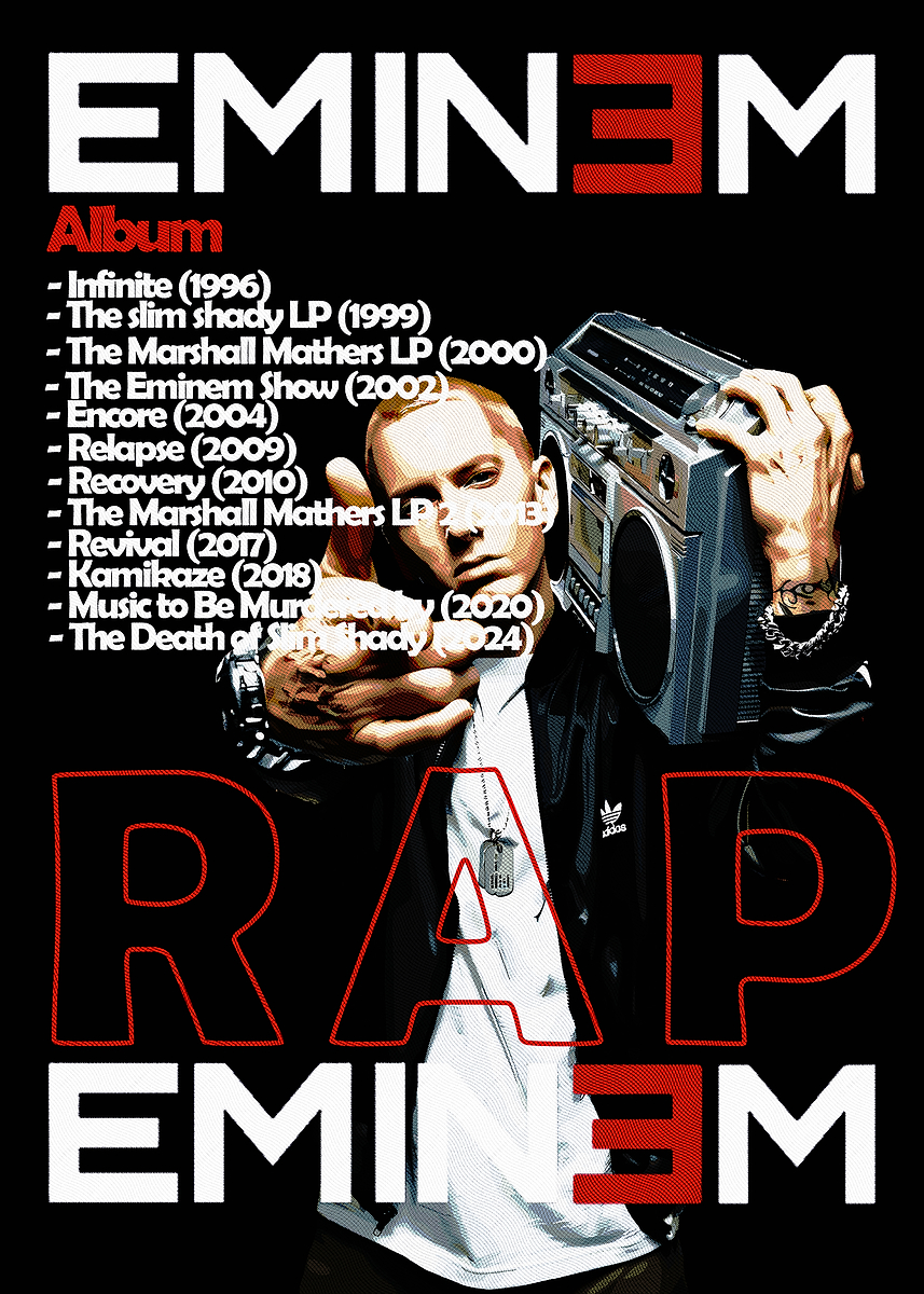 Eminem Album Art' Poster, picture, metal print, paint by Infini
