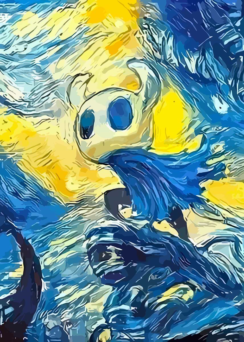 'Hollow Knight Starry Night' Poster, picture, metal print, paint by