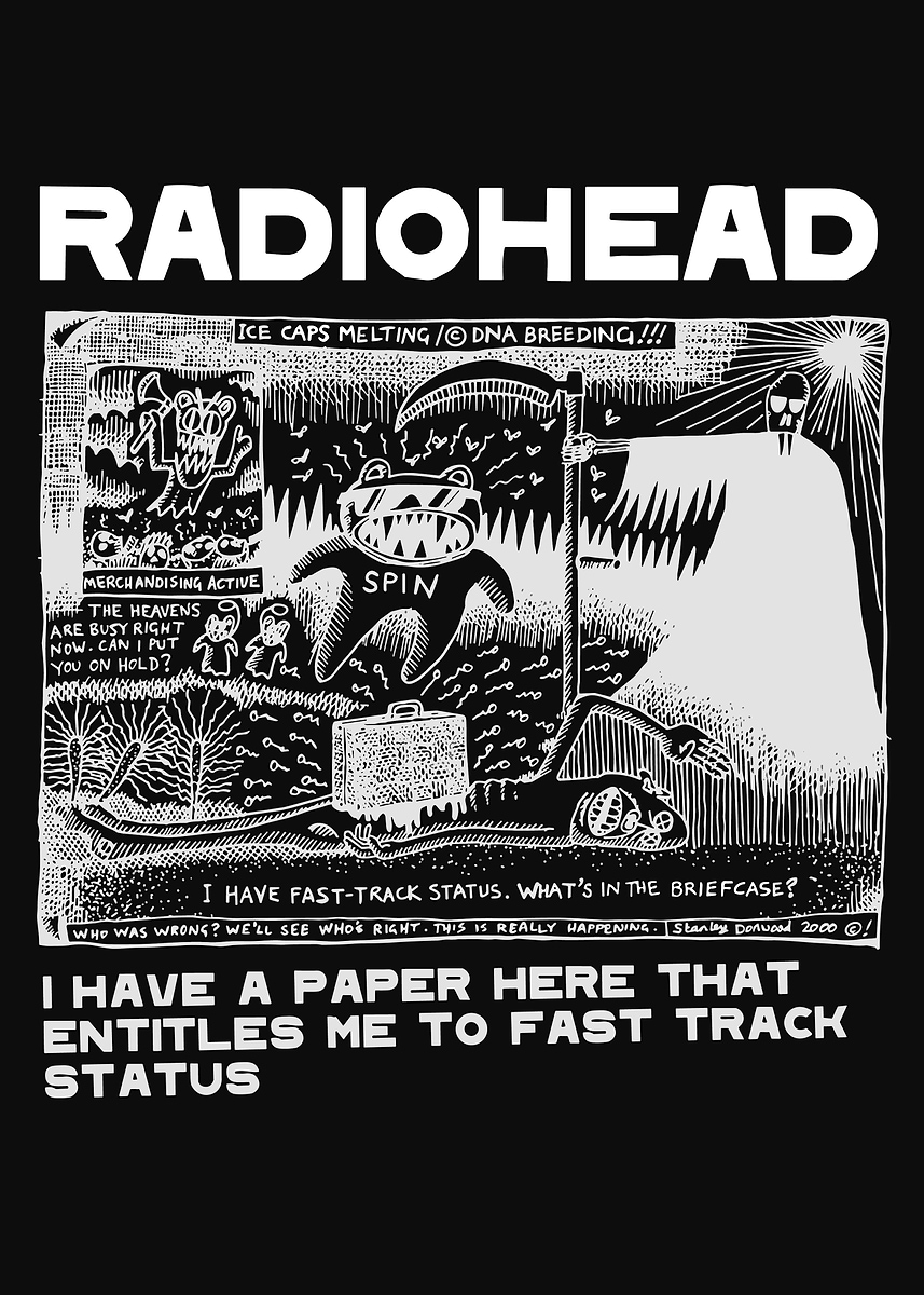 Radiohead Artwork Black and White' Poster, picture, metal print