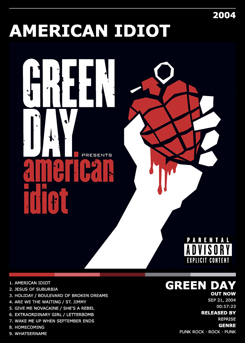 Green Day - American Idiot Album' Poster, picture, metal print