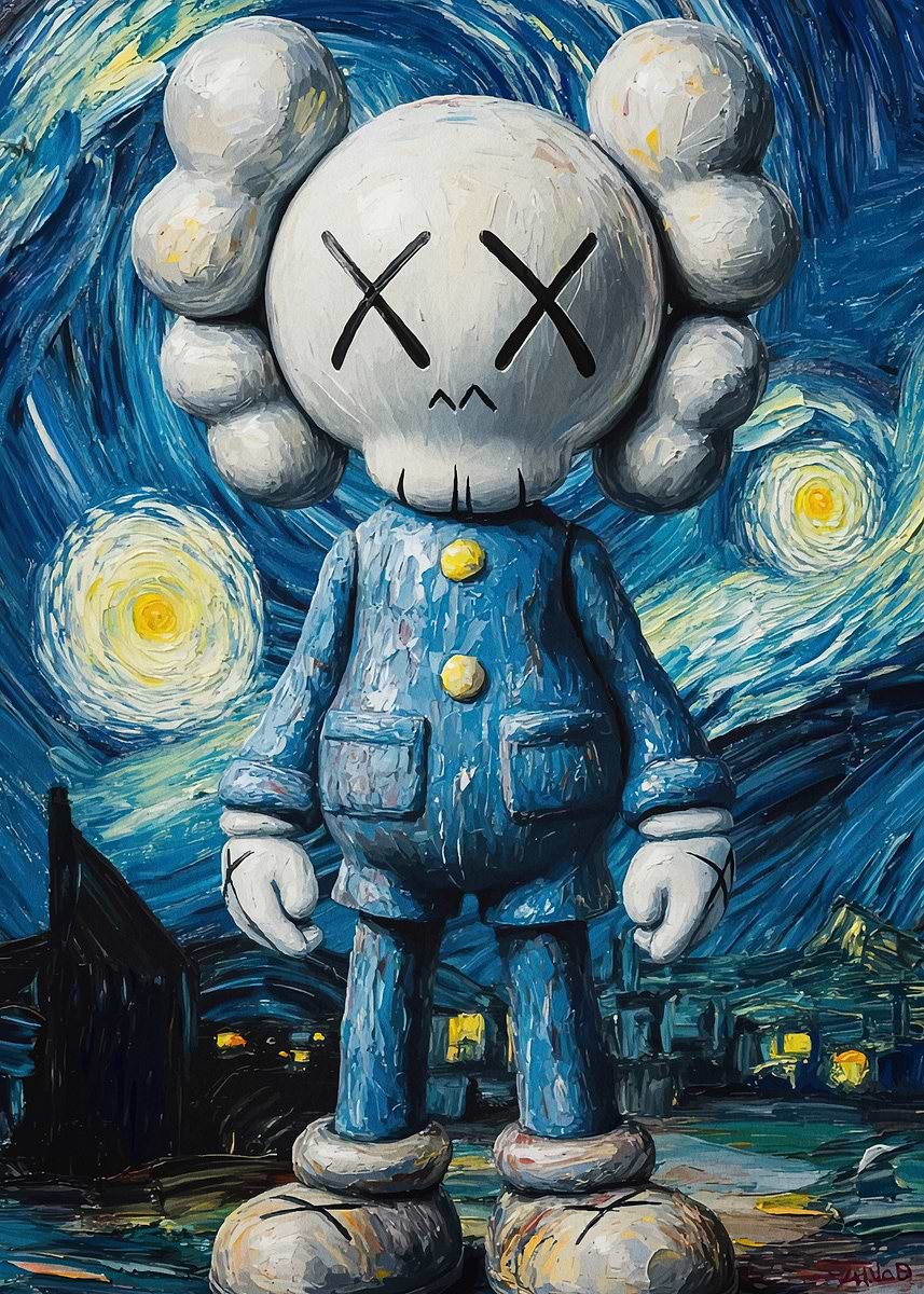 Hypebeast KAWS Starry Night ' Poster, picture, metal print, paint
