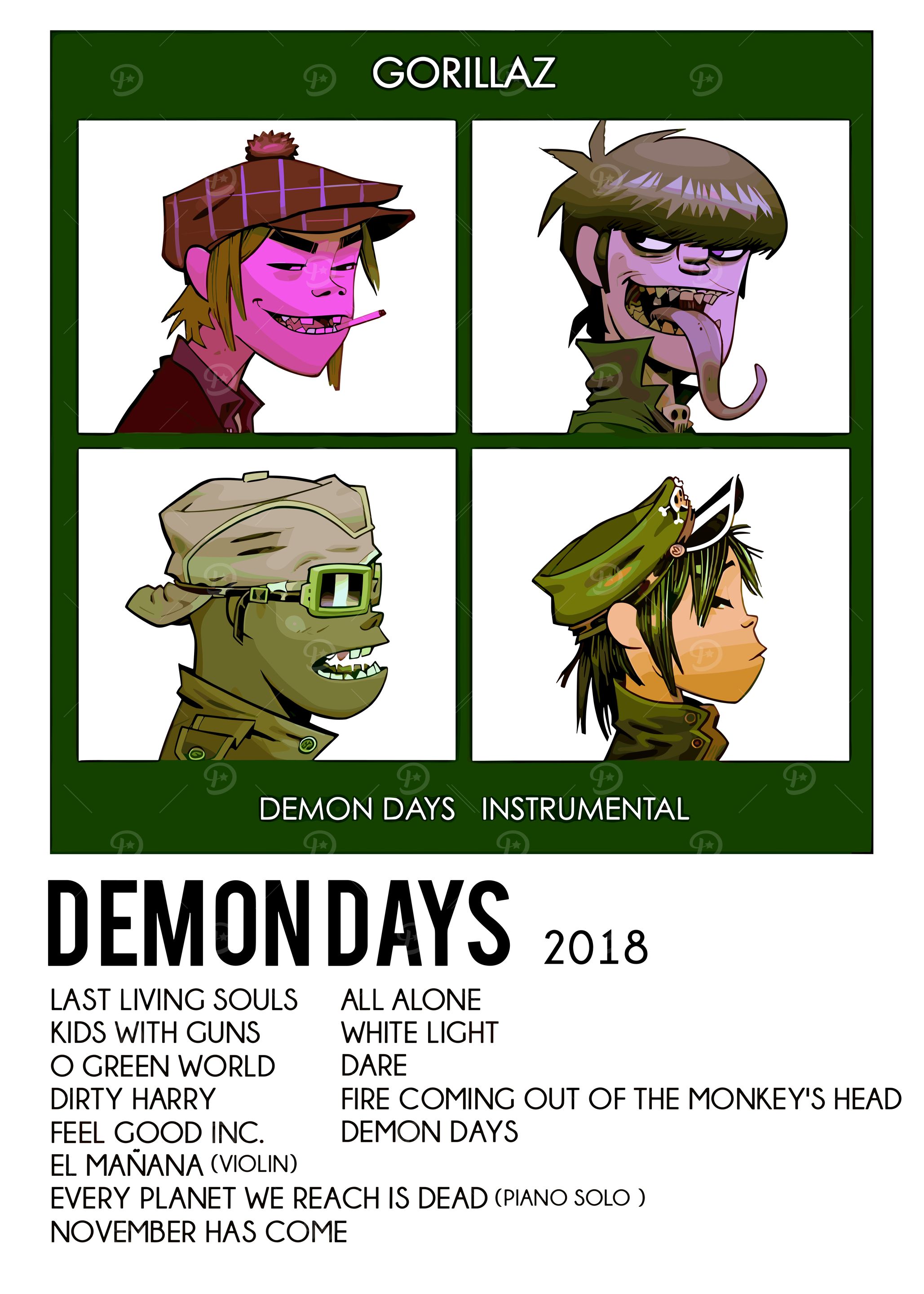 Golliraz Demon Daysポスター Gorillaz 'Demon Days' Poster - Postertok