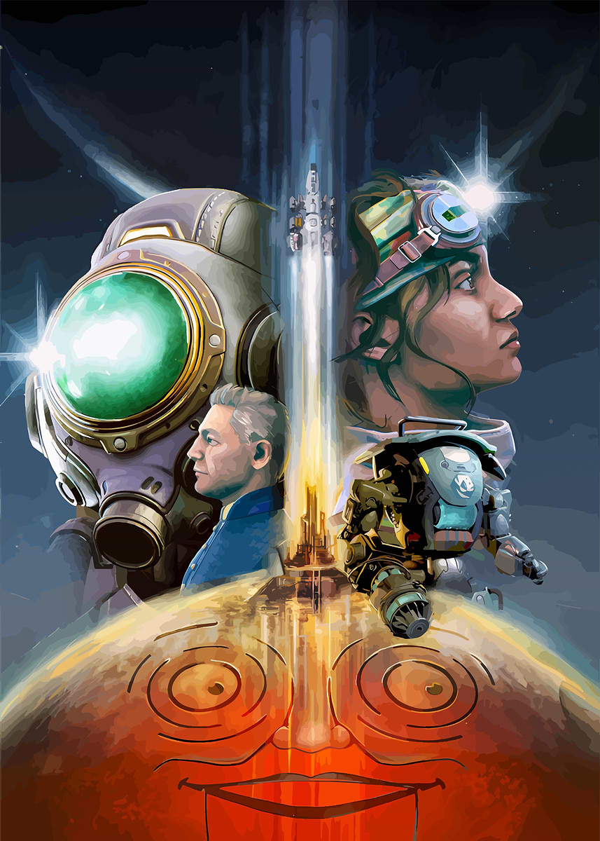 globe/outernet/告知ポスター The Outer Worlds Art' Poster, picture, metal print, paint by Asy