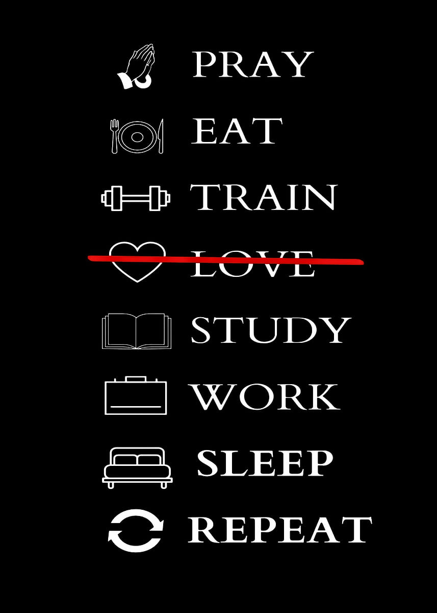 'Daily Routine List with Love Crossed Out' Poster, picture, metal print ...