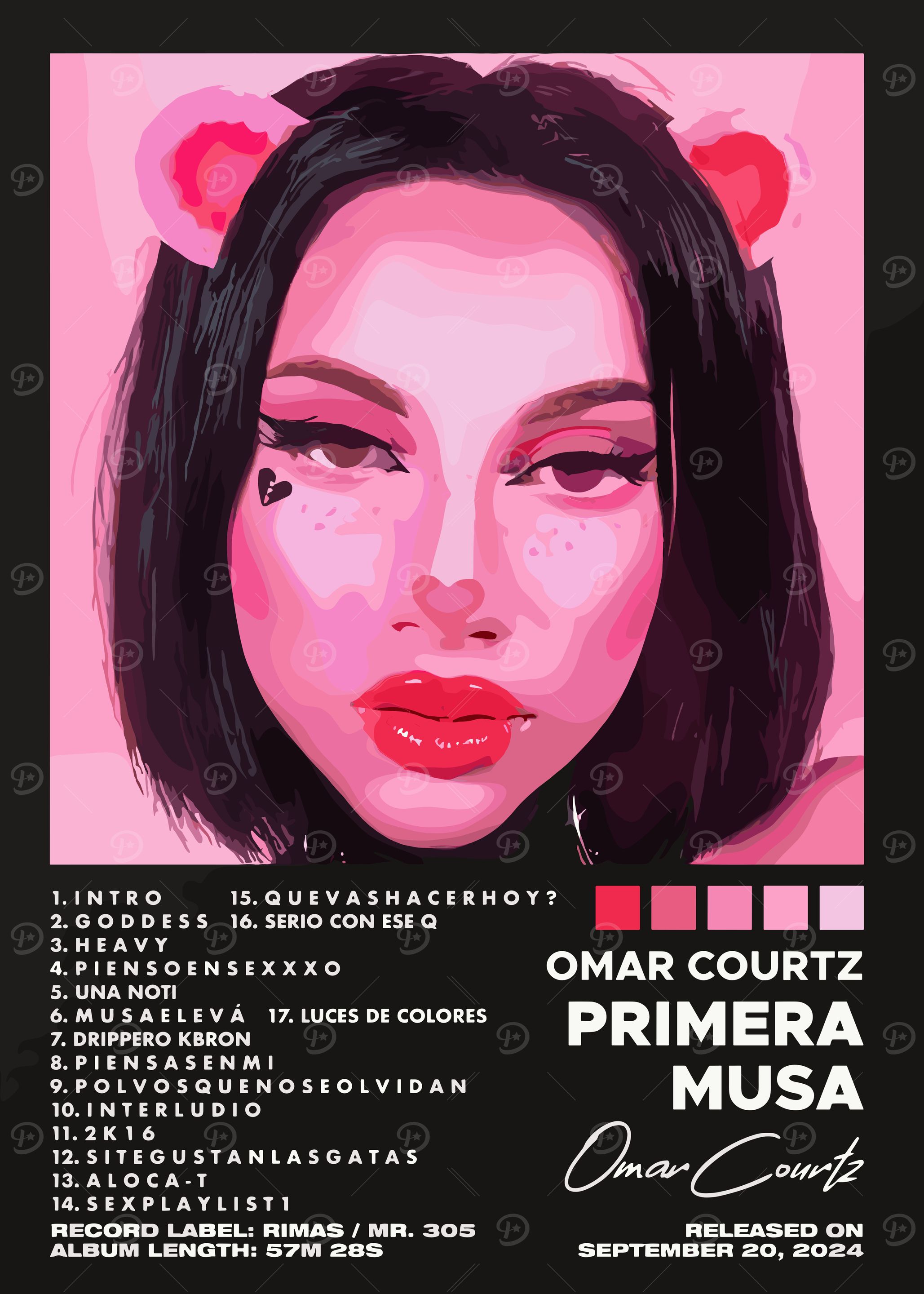 Omar Courtz - Primera Musa Album Art' Poster, picture, metal print