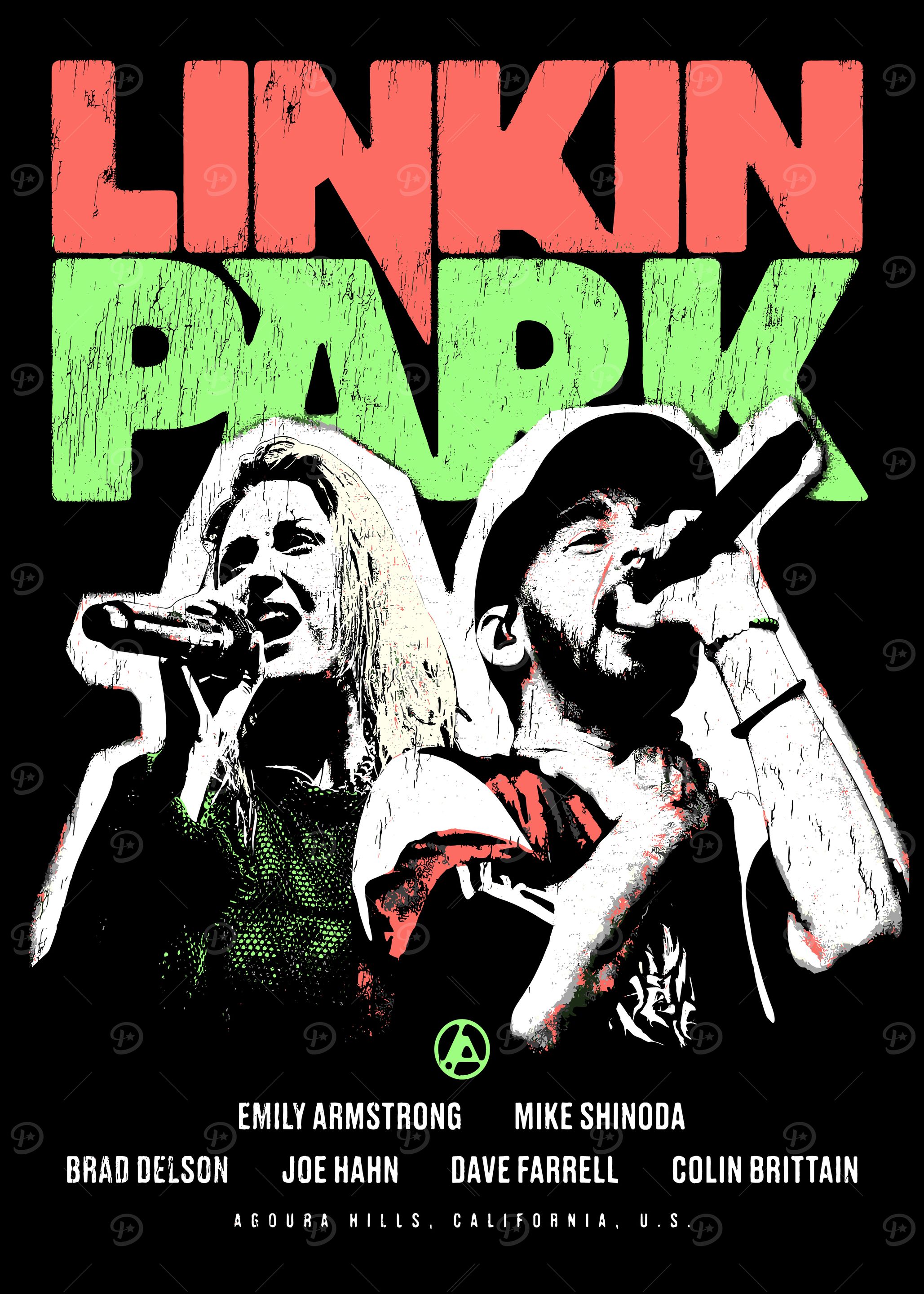 Linkin Park Band ' Poster, picture, metal print, paint by