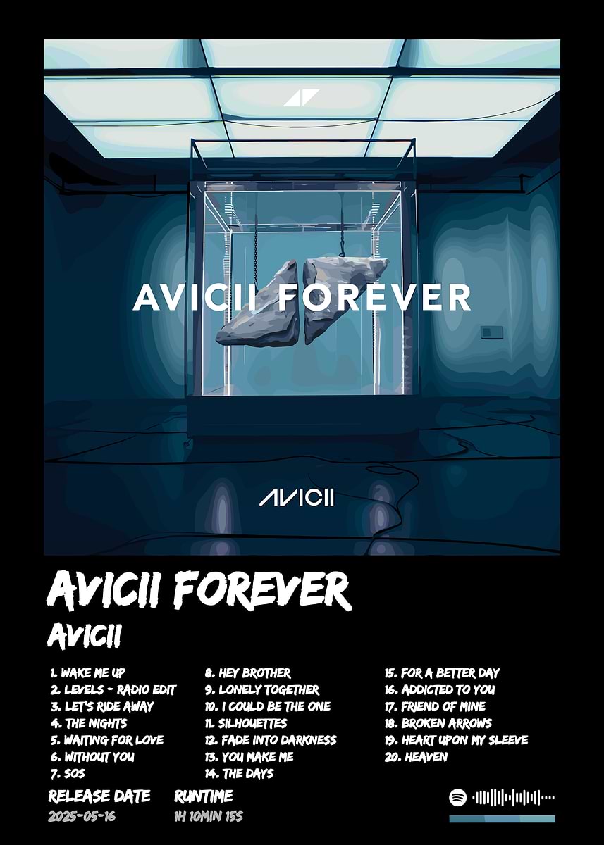 Avicii Forever Album Cover Art' Poster, picture, metal print