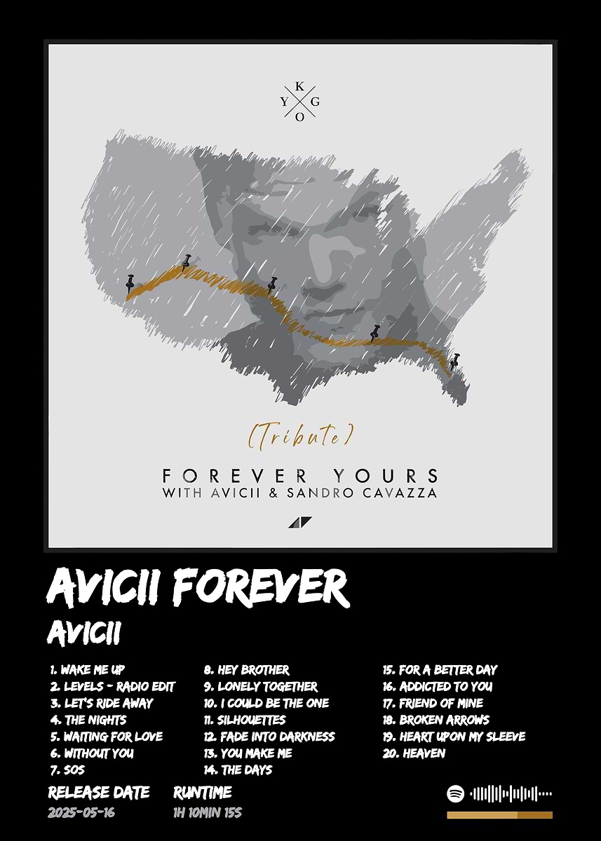 Avicii - Avicii Forever Album' Poster, picture, metal print, paint