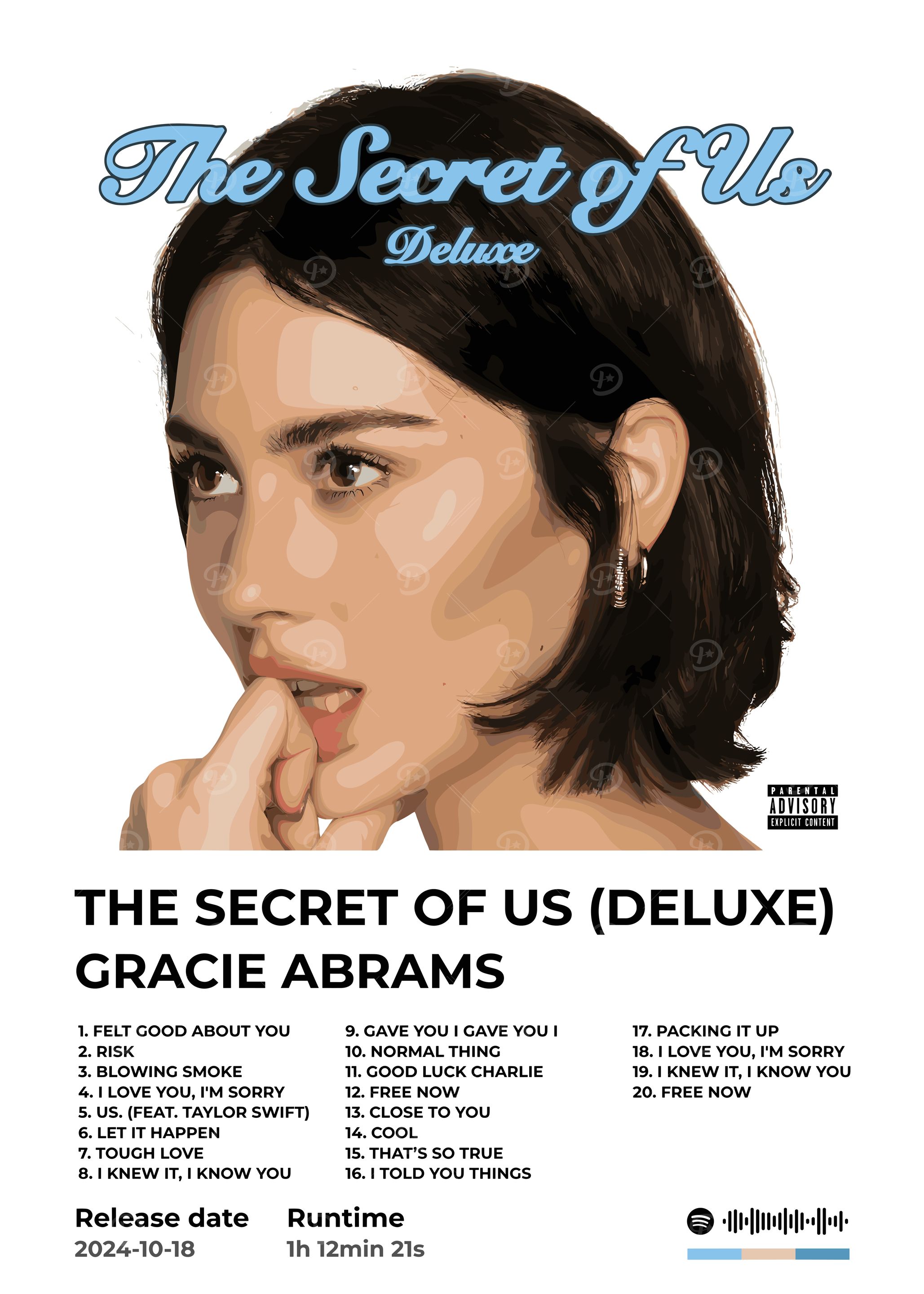 Gracie Abrams The Secret of Us Album' Poster, picture, metal print