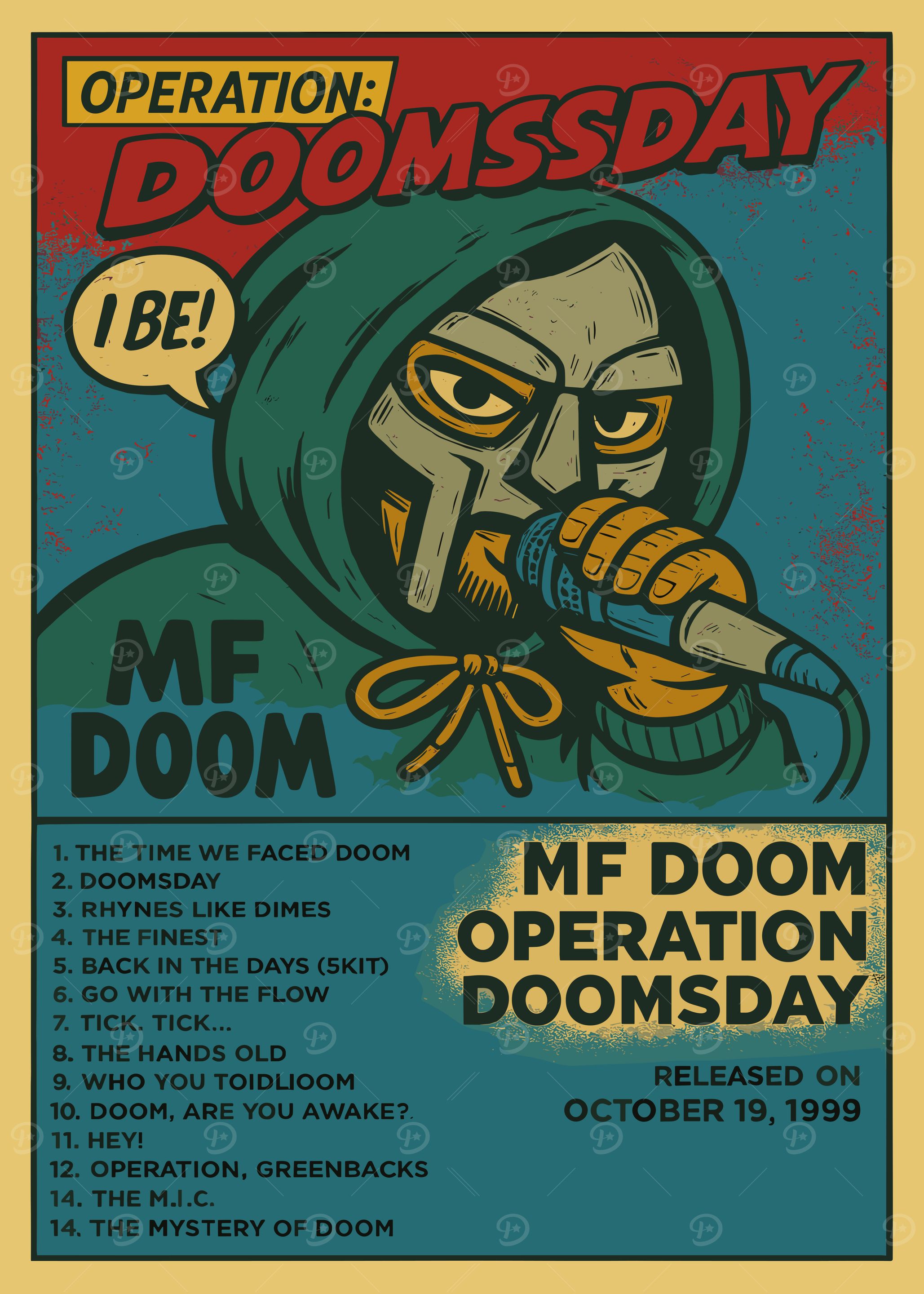 MF DOOM Operation Doomsday Album Art' Poster, picture, metal print