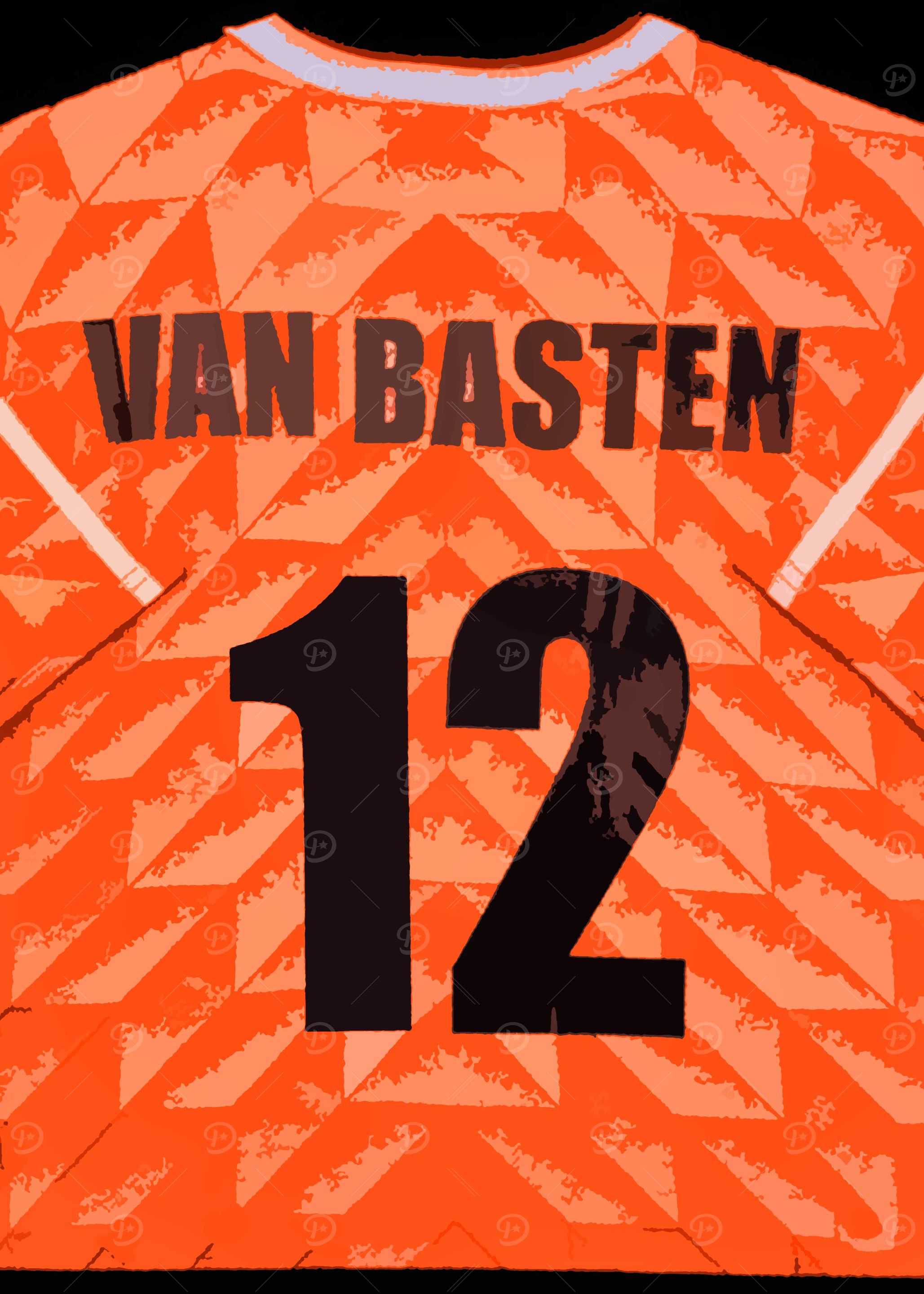 Van Basten Jersey Number 12' Poster, picture, metal print, paint