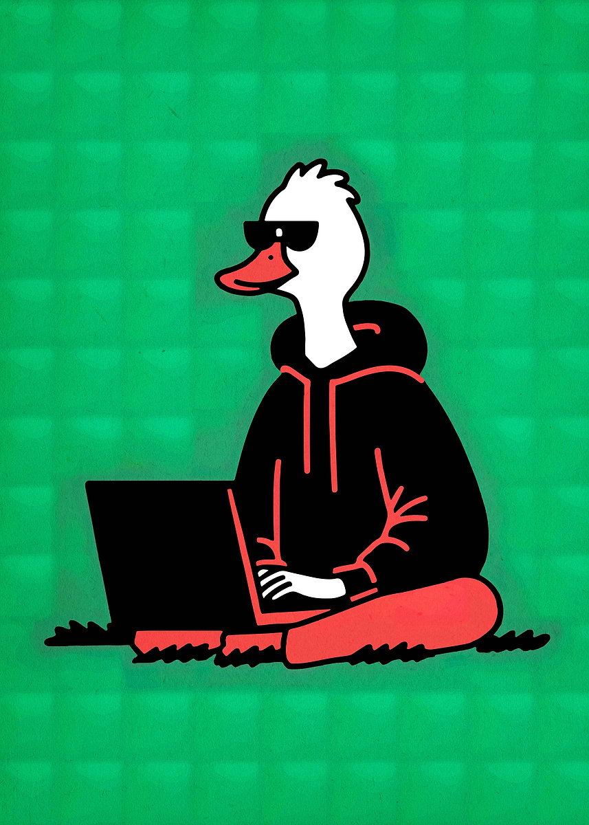 'Duck with Laptop' Poster, picture, metal print, paint by Percy Bruce ...