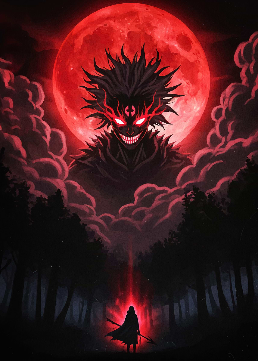 ' Moon Demon Confrontation' Poster, picture, metal print, paint by ...