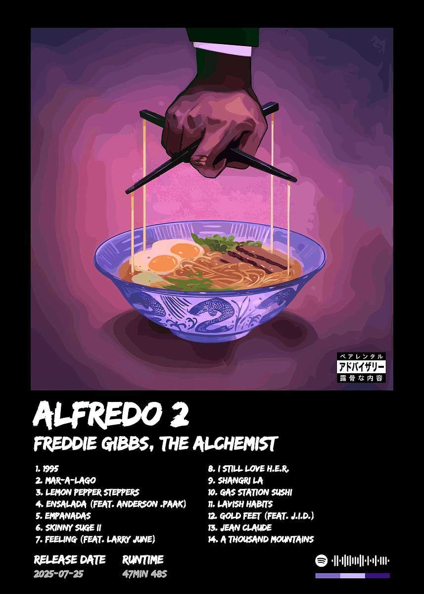 Freddie Gibbs Alfredo 2 Album Cover' Poster, picture, metal print