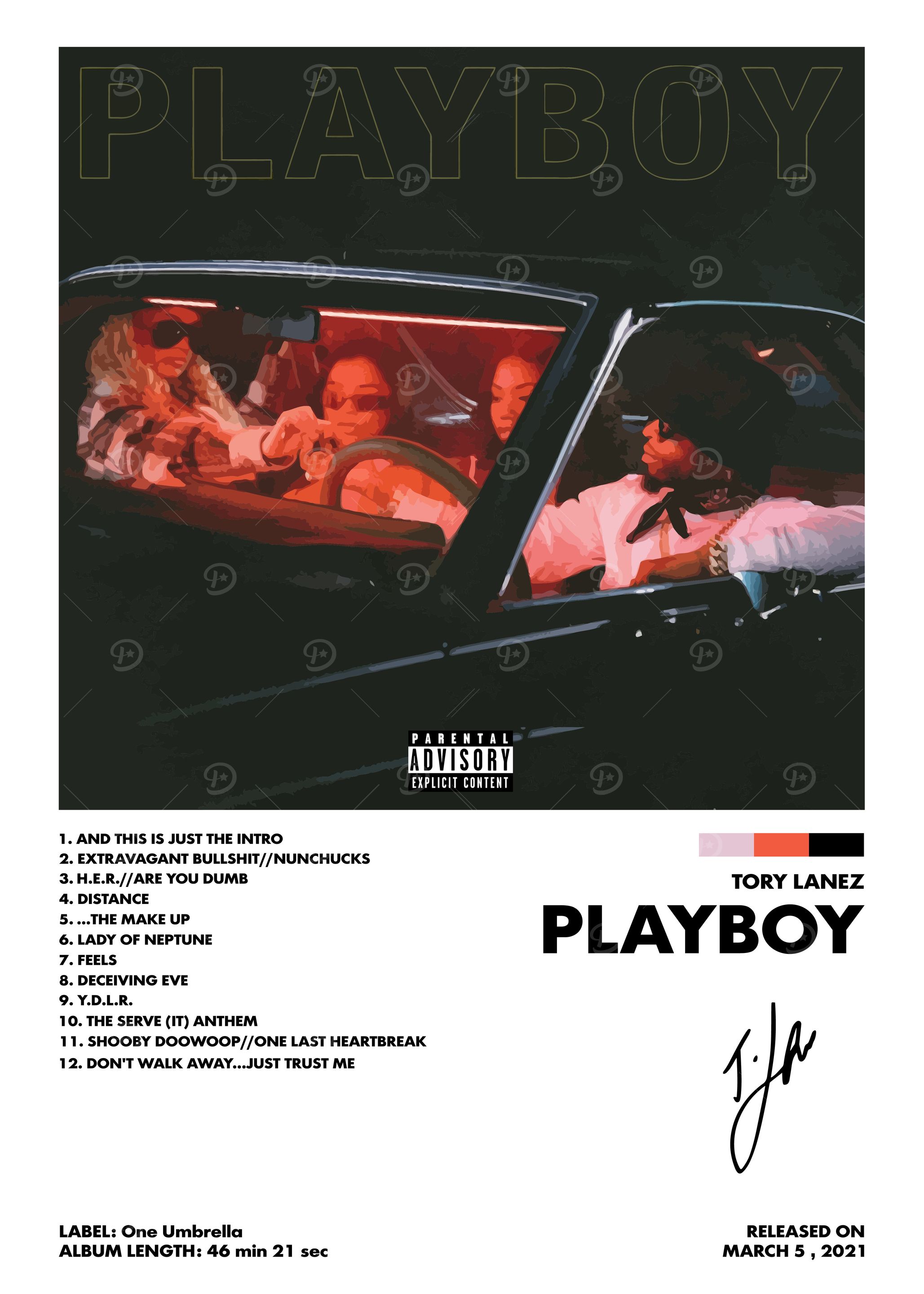 Tory Lanez PLAYBOY' Poster, picture, metal print, paint by LOCKET