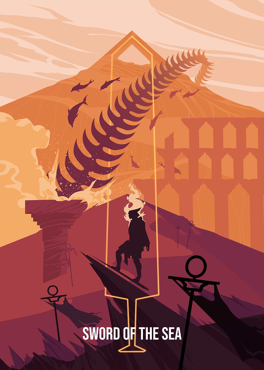 Sword of the Sea Illustration' Poster, picture, metal print, paint