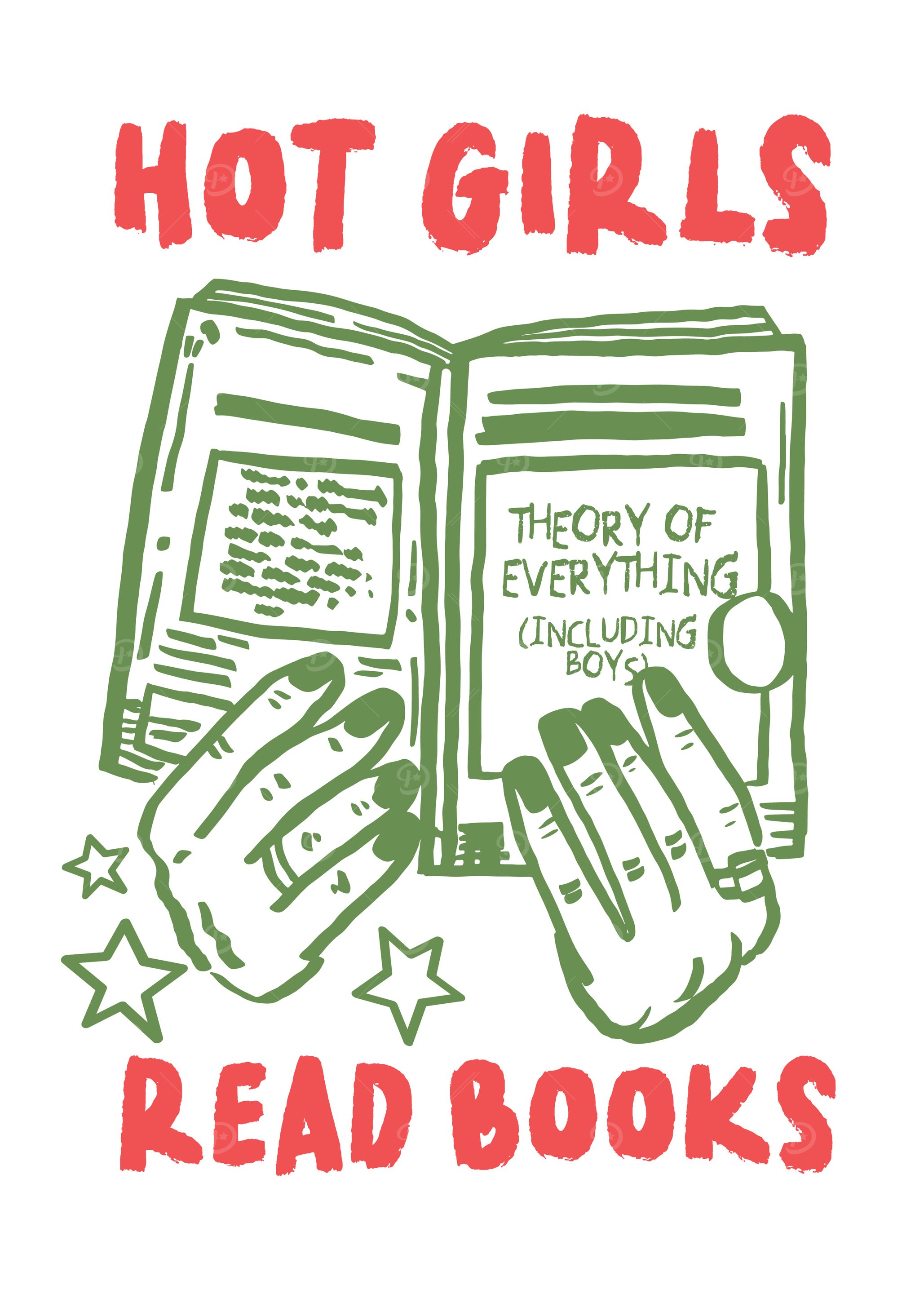 Hot Girls Read Books Illustration' Poster, picture, metal print