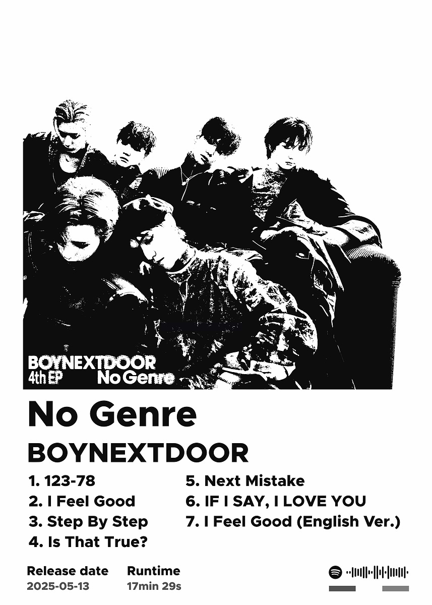 BOYNEXTDOOR - No Genre Album Cover' Poster, picture, metal print