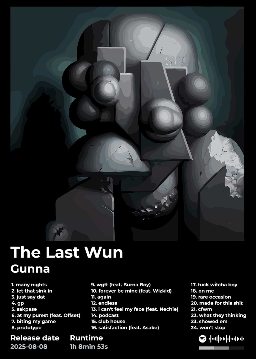 Gunna - The Last Wun Album Cover' Poster, picture, metal print