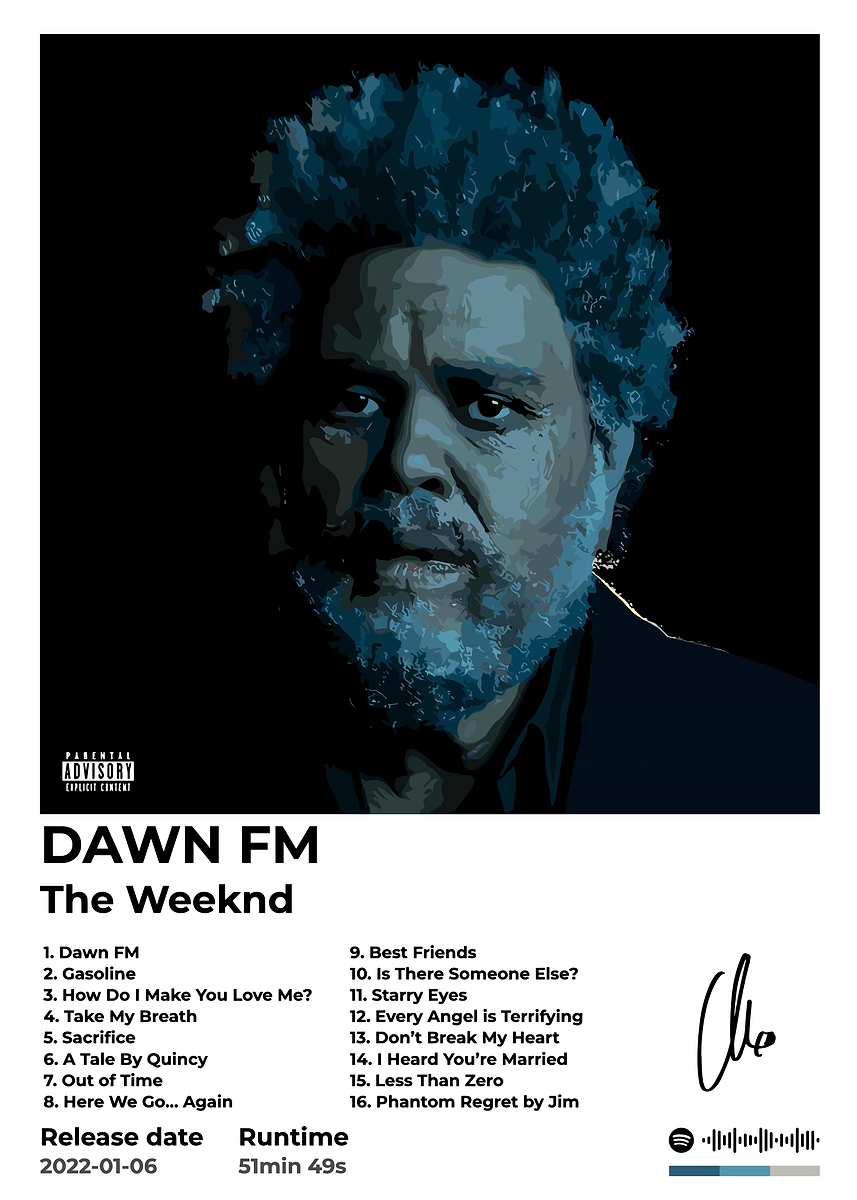 ミュージシャン The Weeknd Dawn FM Portrait Tee ミュージシャン The Weeknd Dawn FM Portrait Tee ミュージシャン The