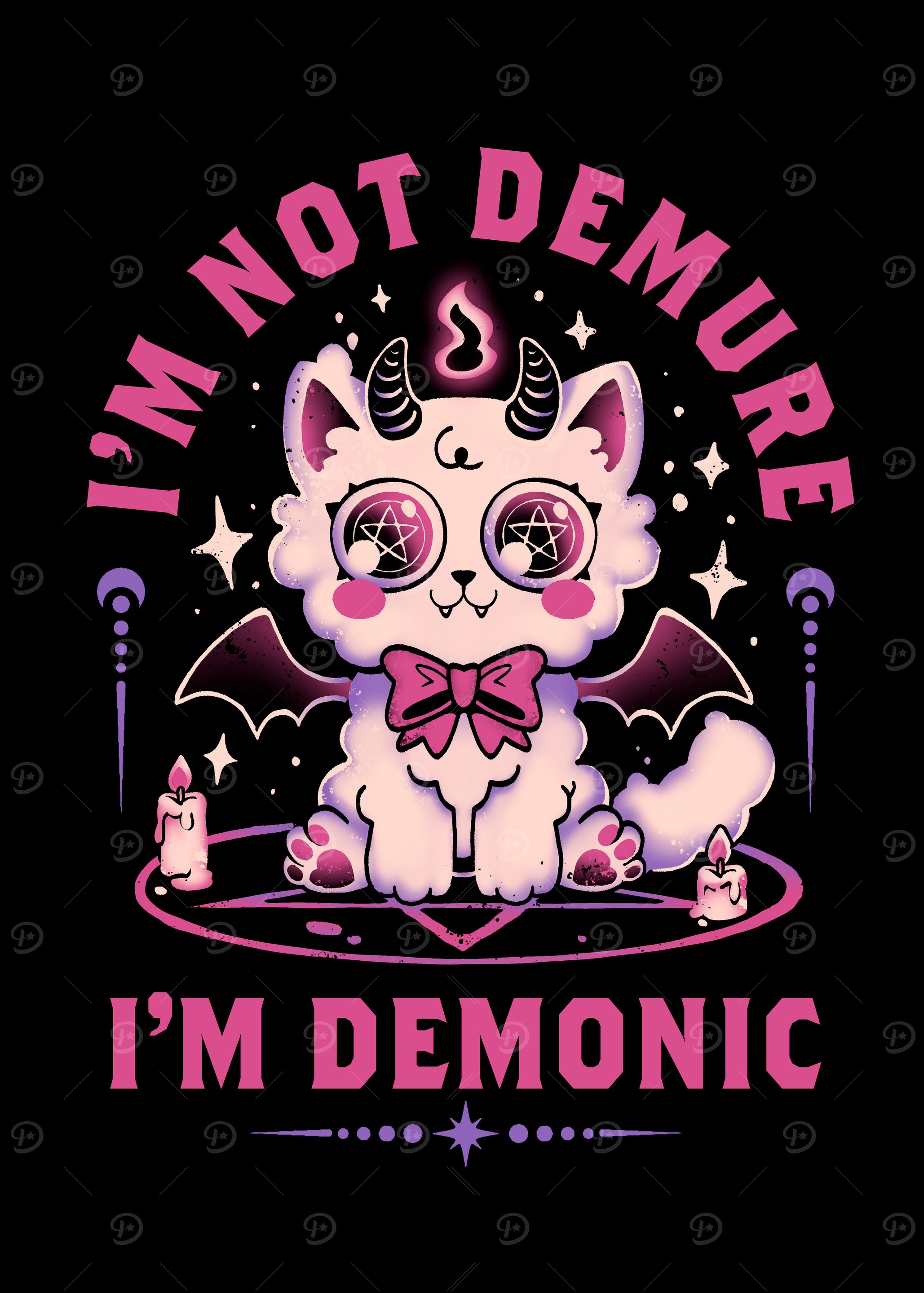 'Demonic Cat' Poster, picture, metal print, paint by Eduardo Ely | Displate