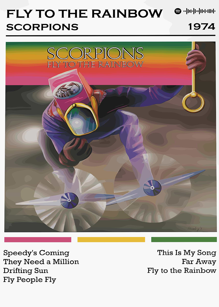 Scorpions - Fly to the Rainbow Album' Poster, picture, metal print