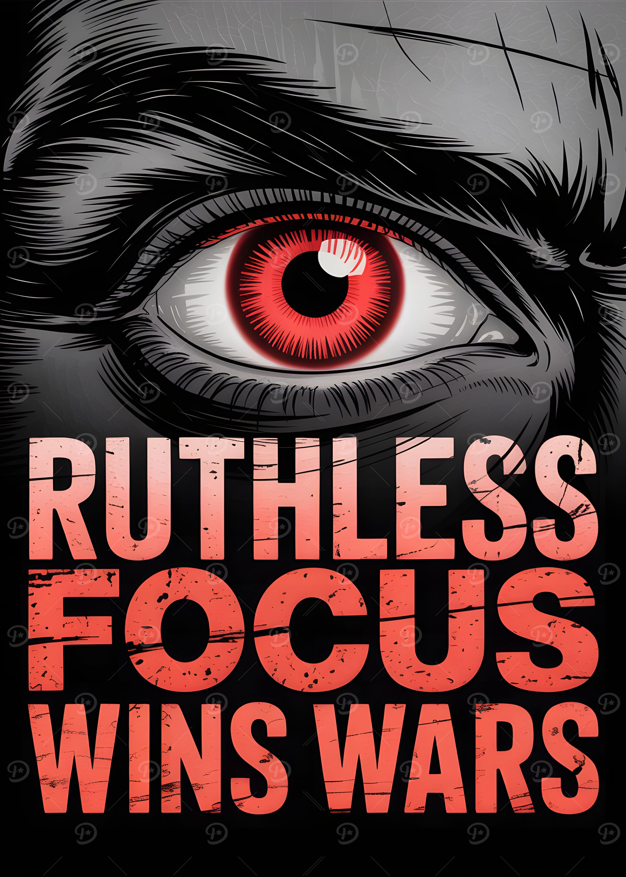 'Ruthless Focus Wins Wars' Poster, picture, metal print, paint by ...