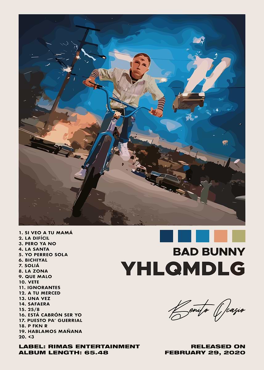 Bad Bunny Yhlqmdlg Album ' Poster, picture, metal print, paint by