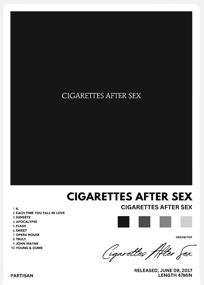 cigarettes after sex new album Cigarettes After Sex Album Cover' Poster, picture, metal print, paint by  WilliamsDesing