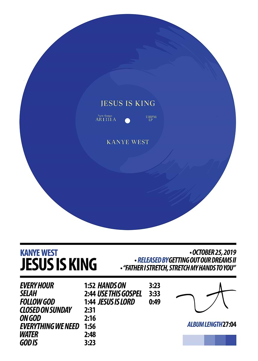 Kanye West - Jesus Is King Vinyl' Poster, picture, metal print